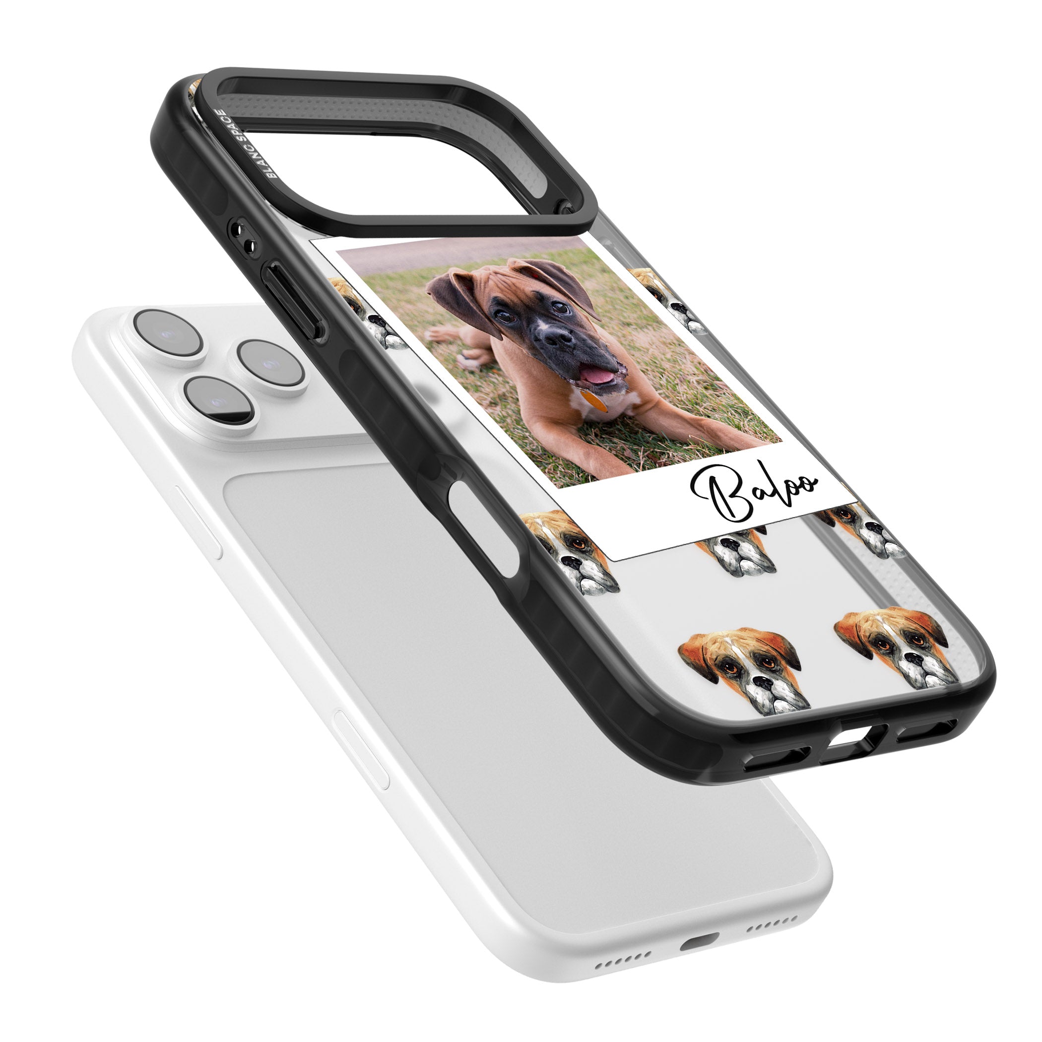 Personalised Boxer Instant Camera Photo iPhone 17 Pro Impact Black Phone Case Colours