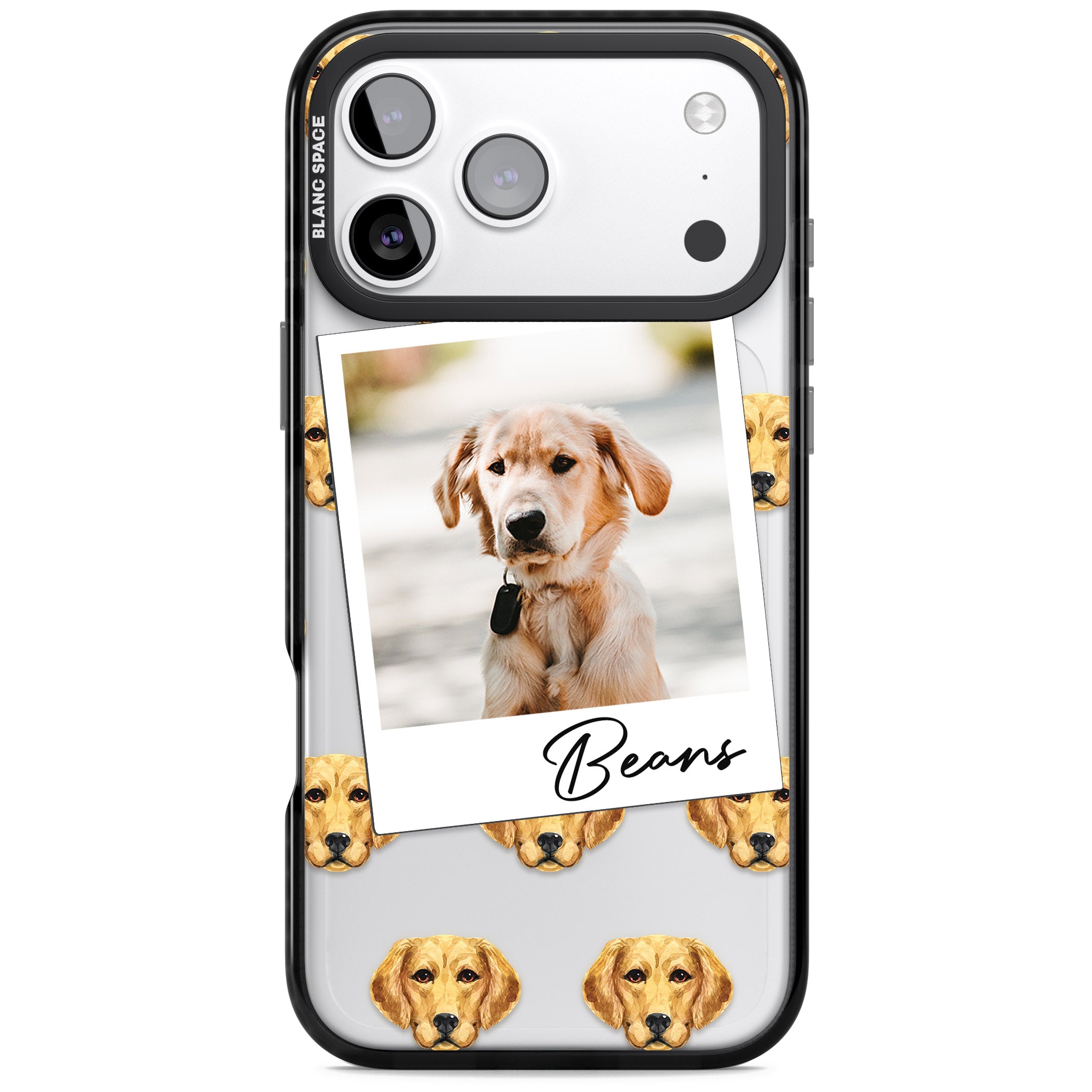 Personalised Labrador Instant Camera Photo iPhone 17 Pro Impact Black Phone Case