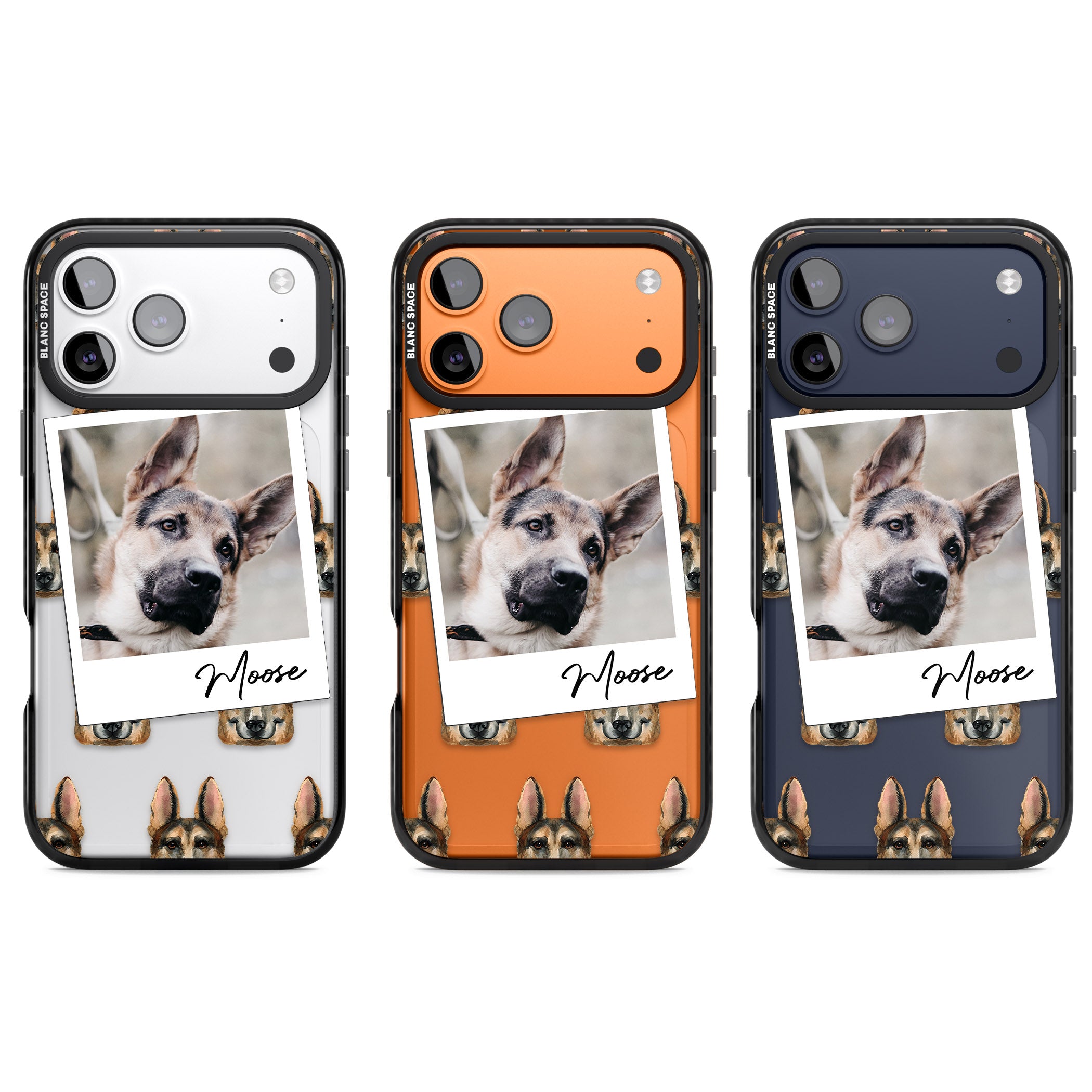 Personalised German Shepherd Instant Camera Photo iPhone 17 Pro Impact Black Phone Case APT Impact Protection