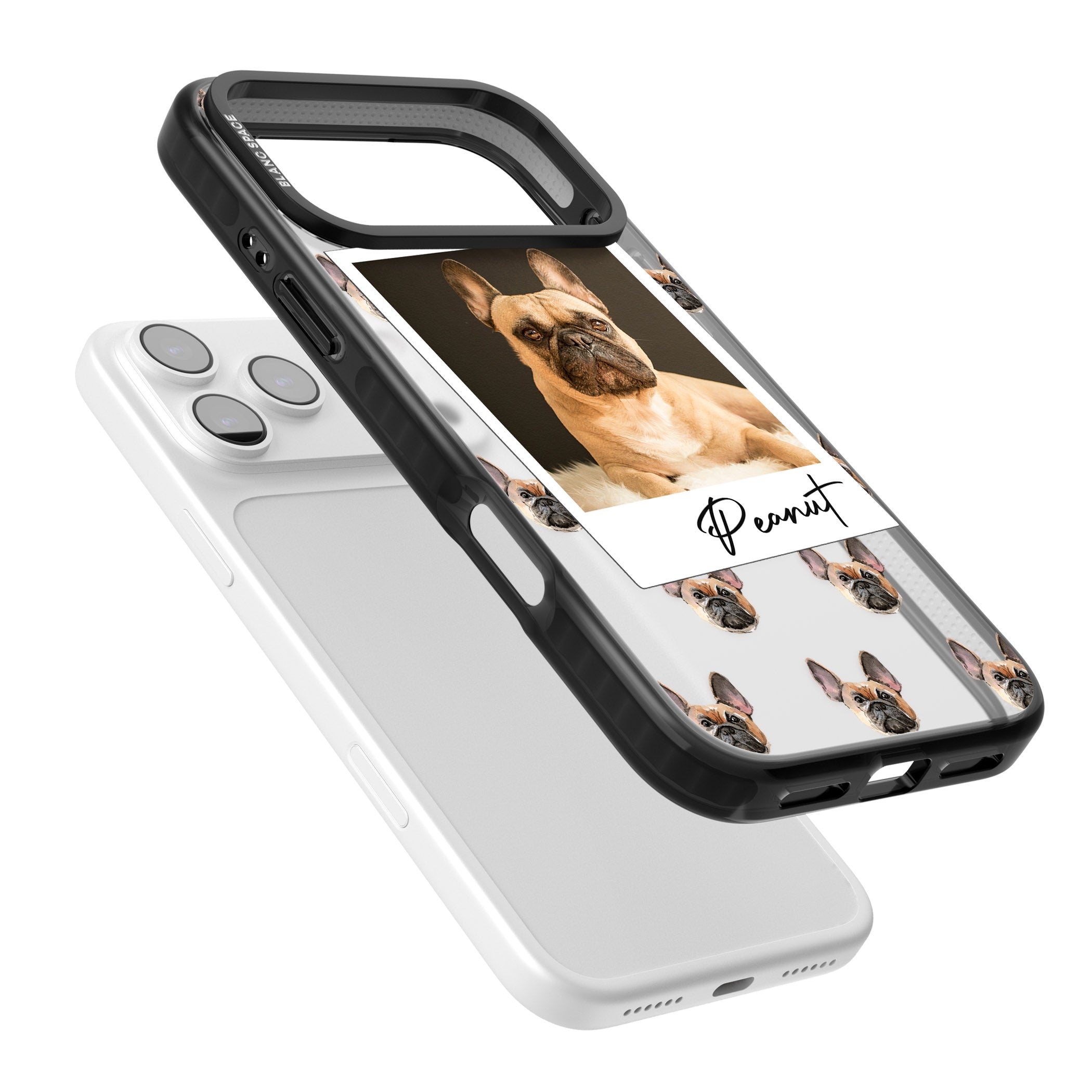 Personalised Tan French Bulldog Instant Camera Photo iPhone 17 Pro Impact Black Phone Case Colours