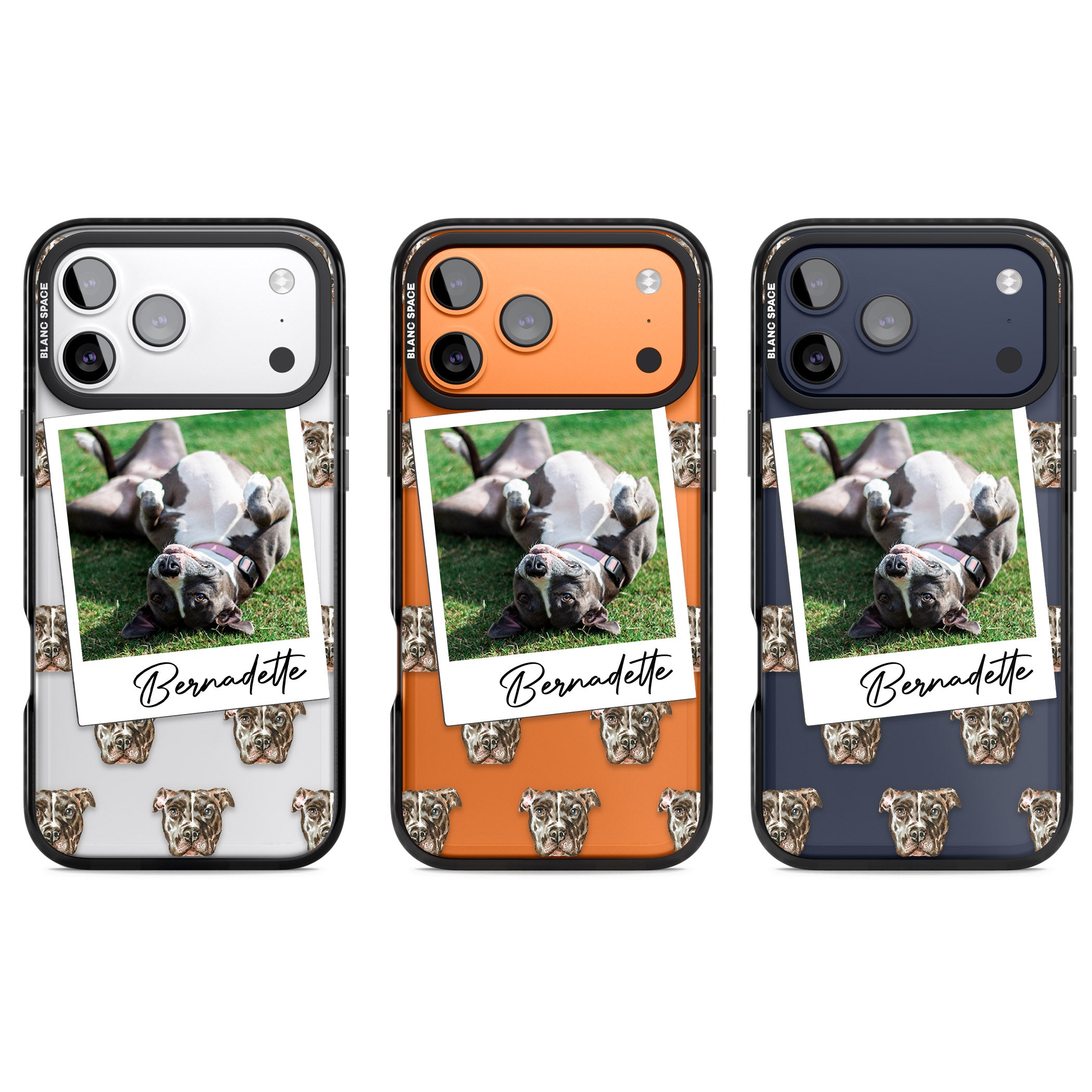 Personalised Staffordshire Bull Terrier Instant Camera Photo iPhone 17 Pro Impact Black Phone Case APT Impact Protection