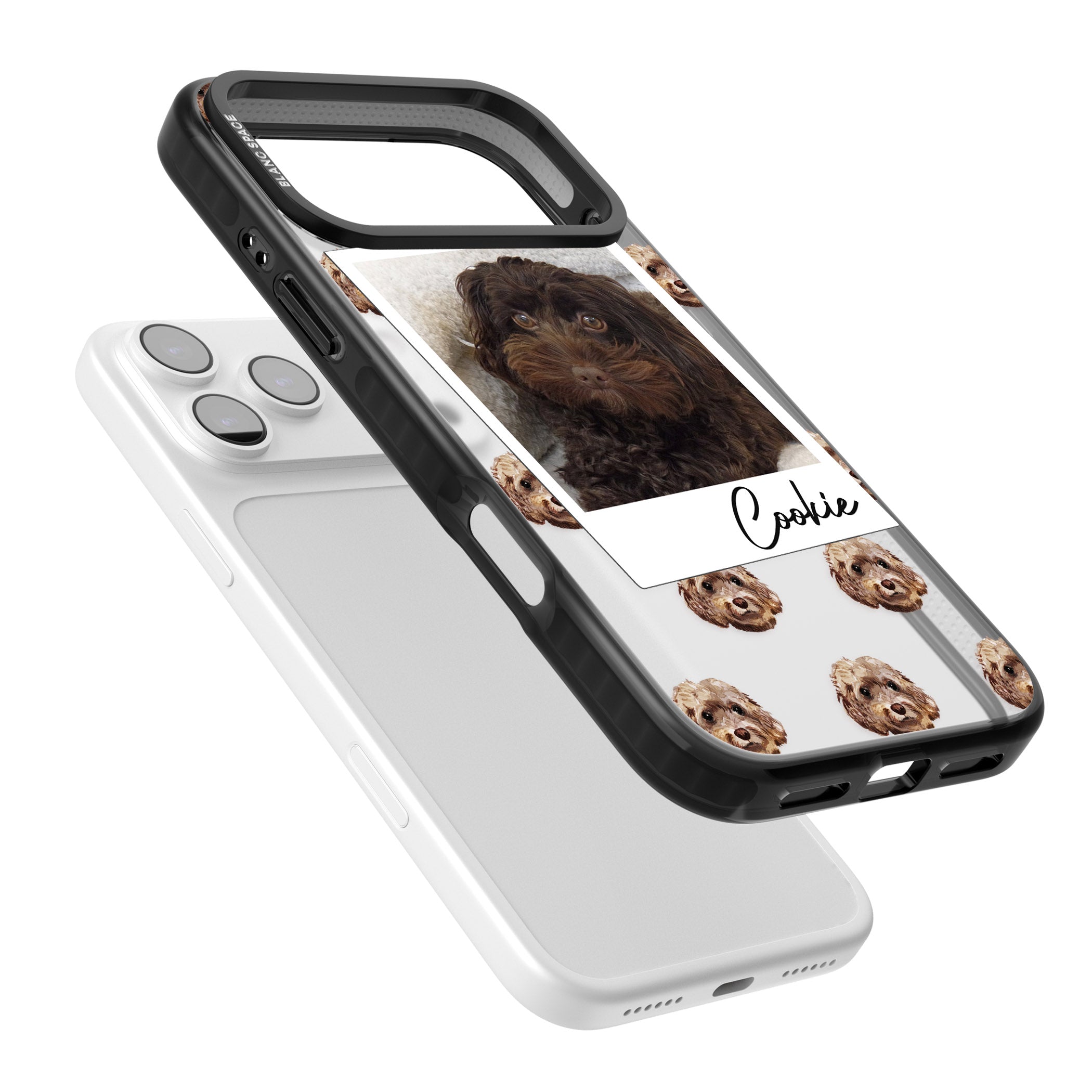 Personalised Brown Cockapoo Instant Camera Photo iPhone 17 Pro Impact Black Phone Case Colours