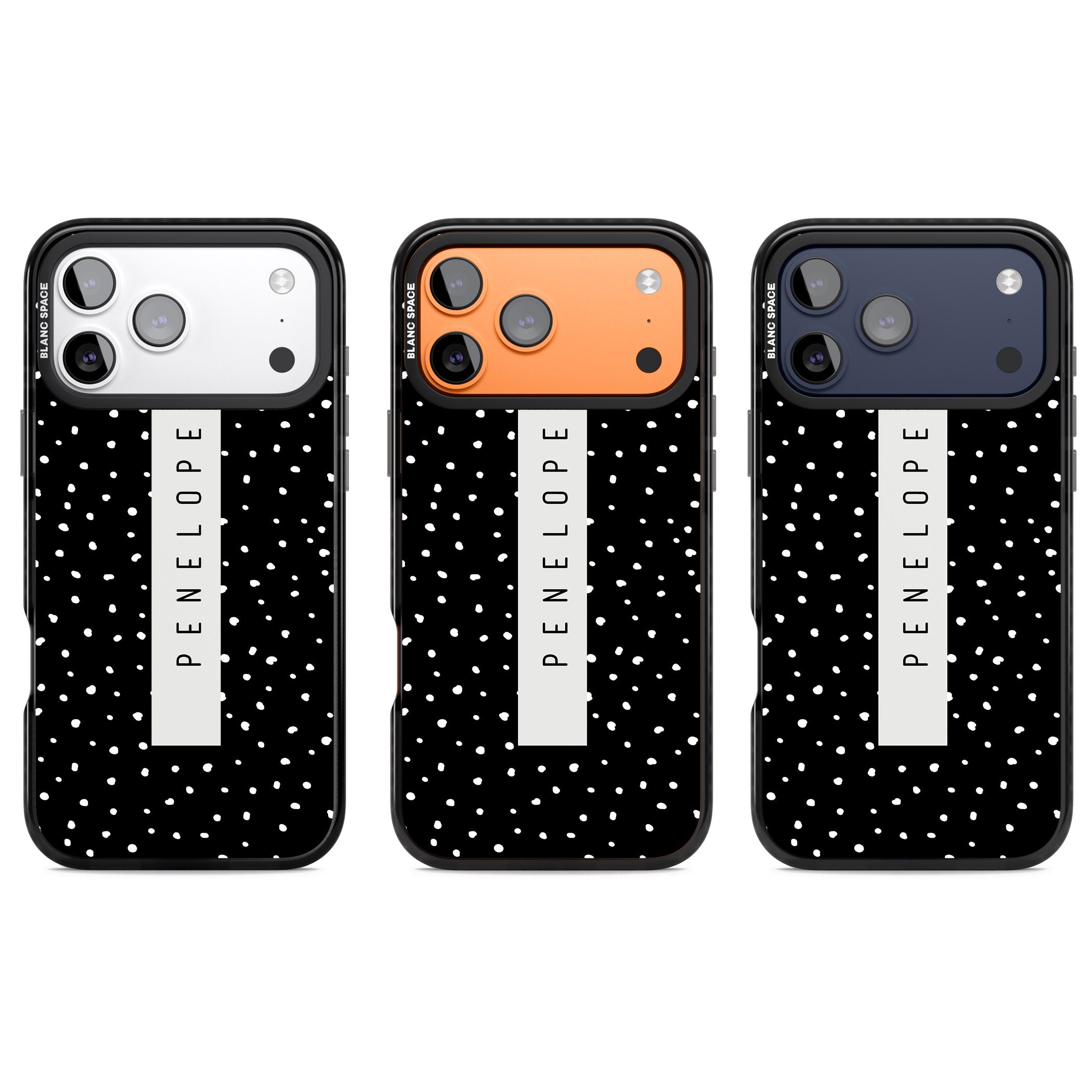 Personalised Black Dots iPhone 17 Pro Impact Black Phone Case APT Impact Protection