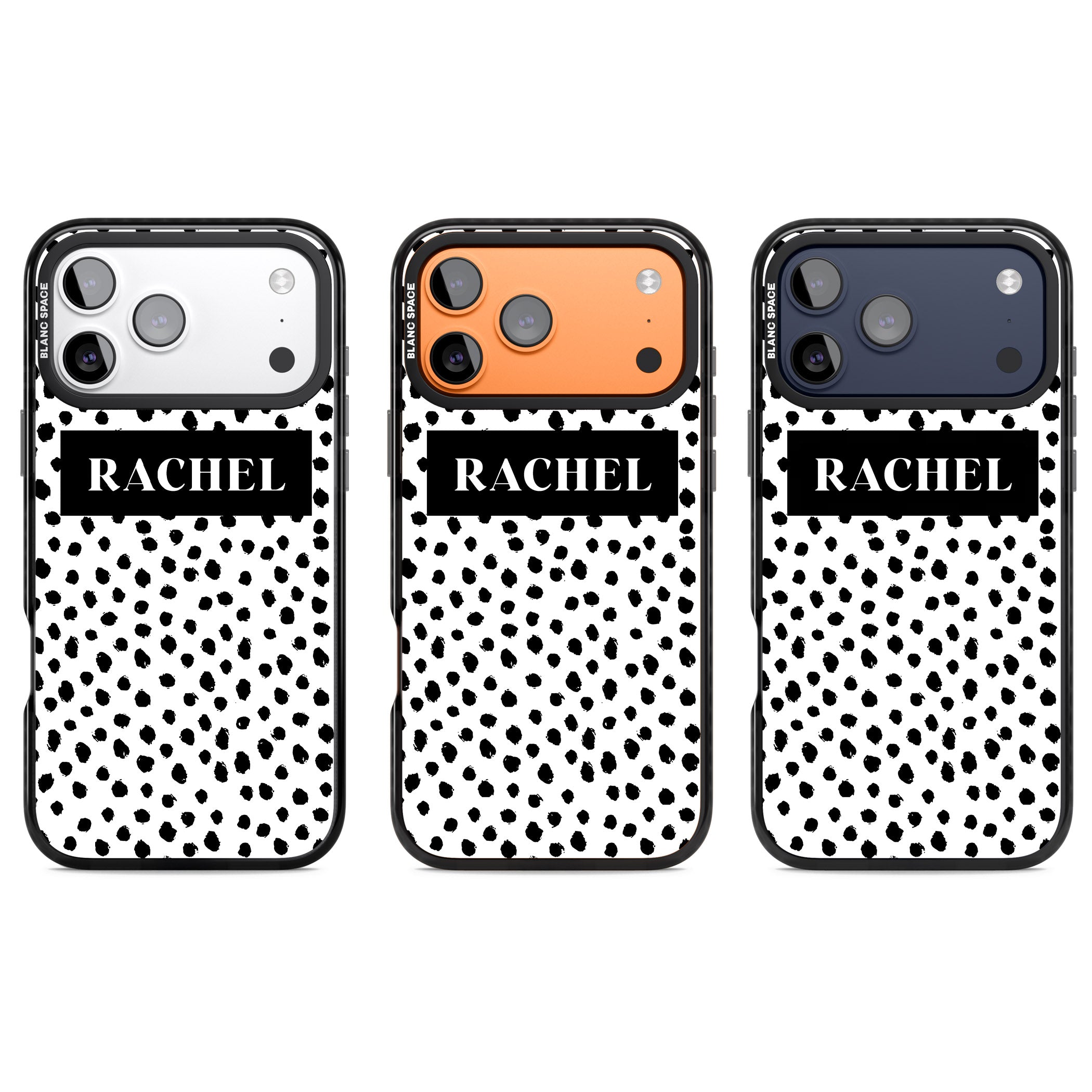 Personalised Black Dots iPhone 17 Pro Impact Black Phone Case APT Impact Protection