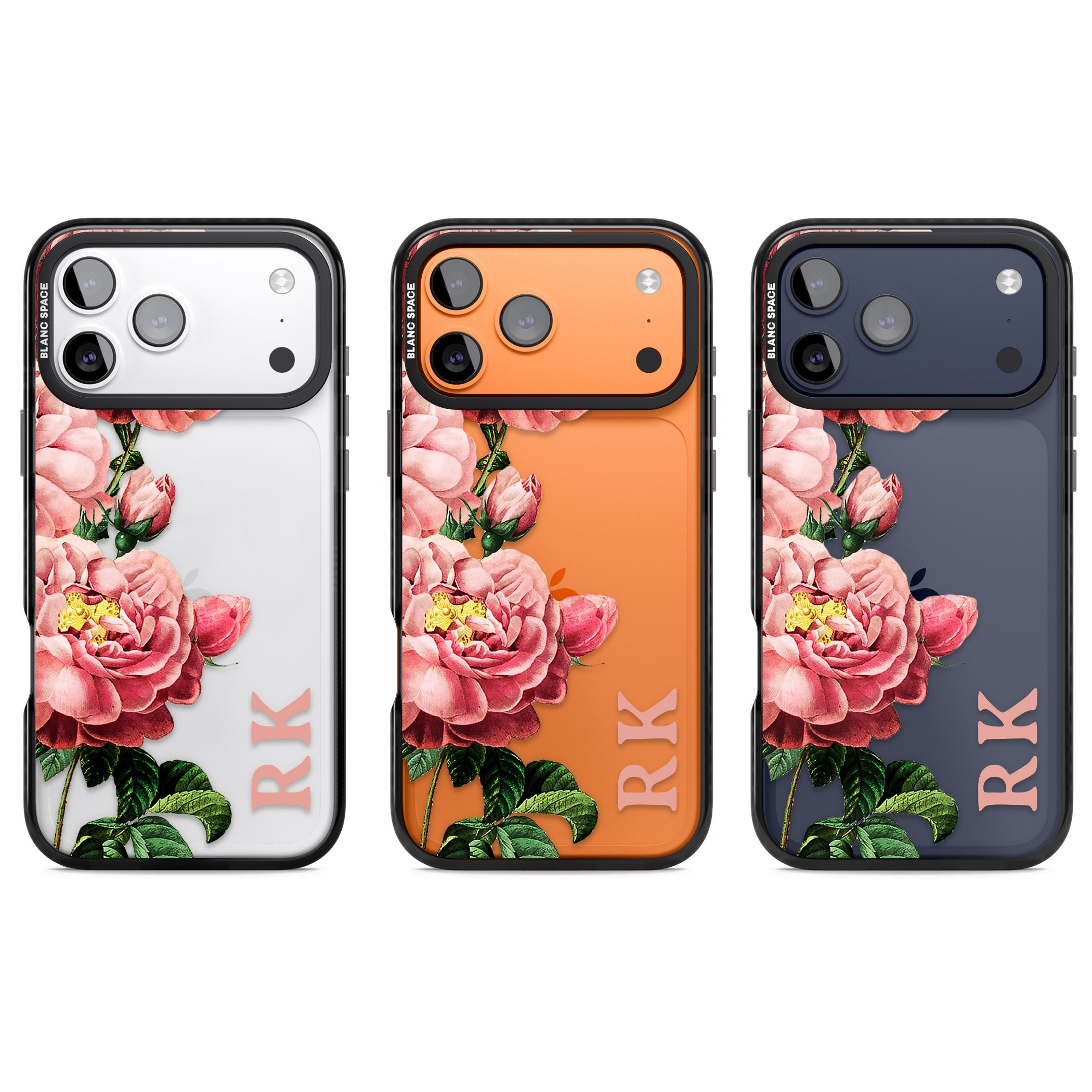 Personalised Vintage Floral Peonies iPhone 17 Pro Impact Black Phone Case APT Impact Protection