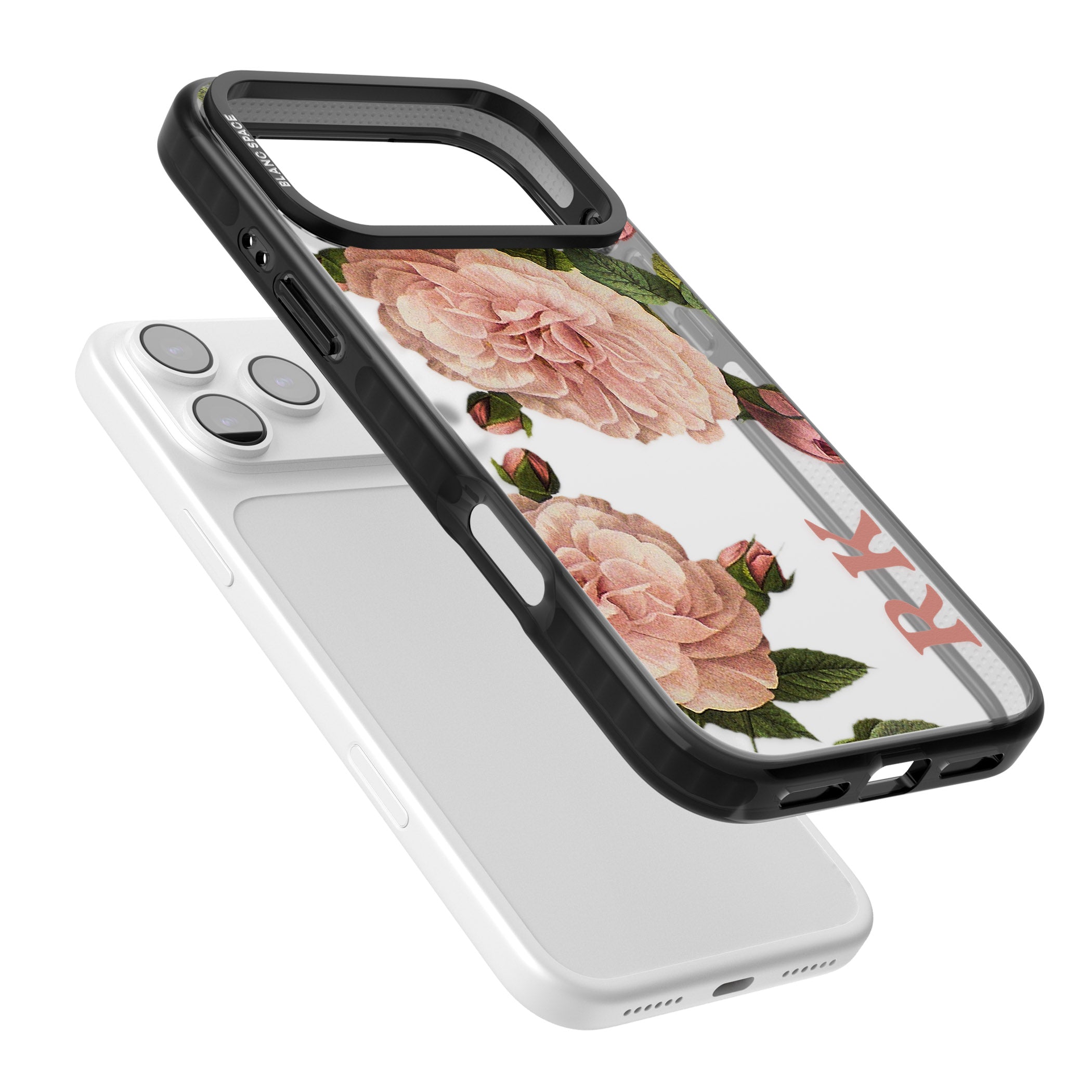 Personalised Vintage Floral iPhone 17 Pro Impact Black Phone Case Colours