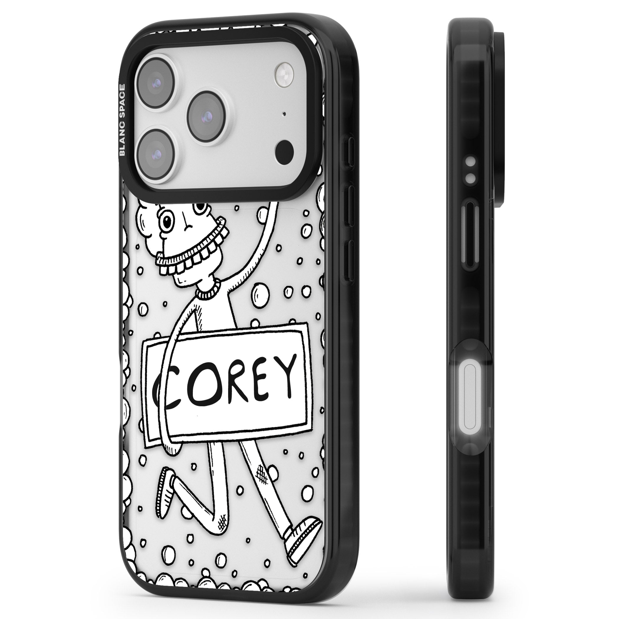 Personalised Banner Boy iPhone 17 Pro Max Impact Black Phone Case Side Profile