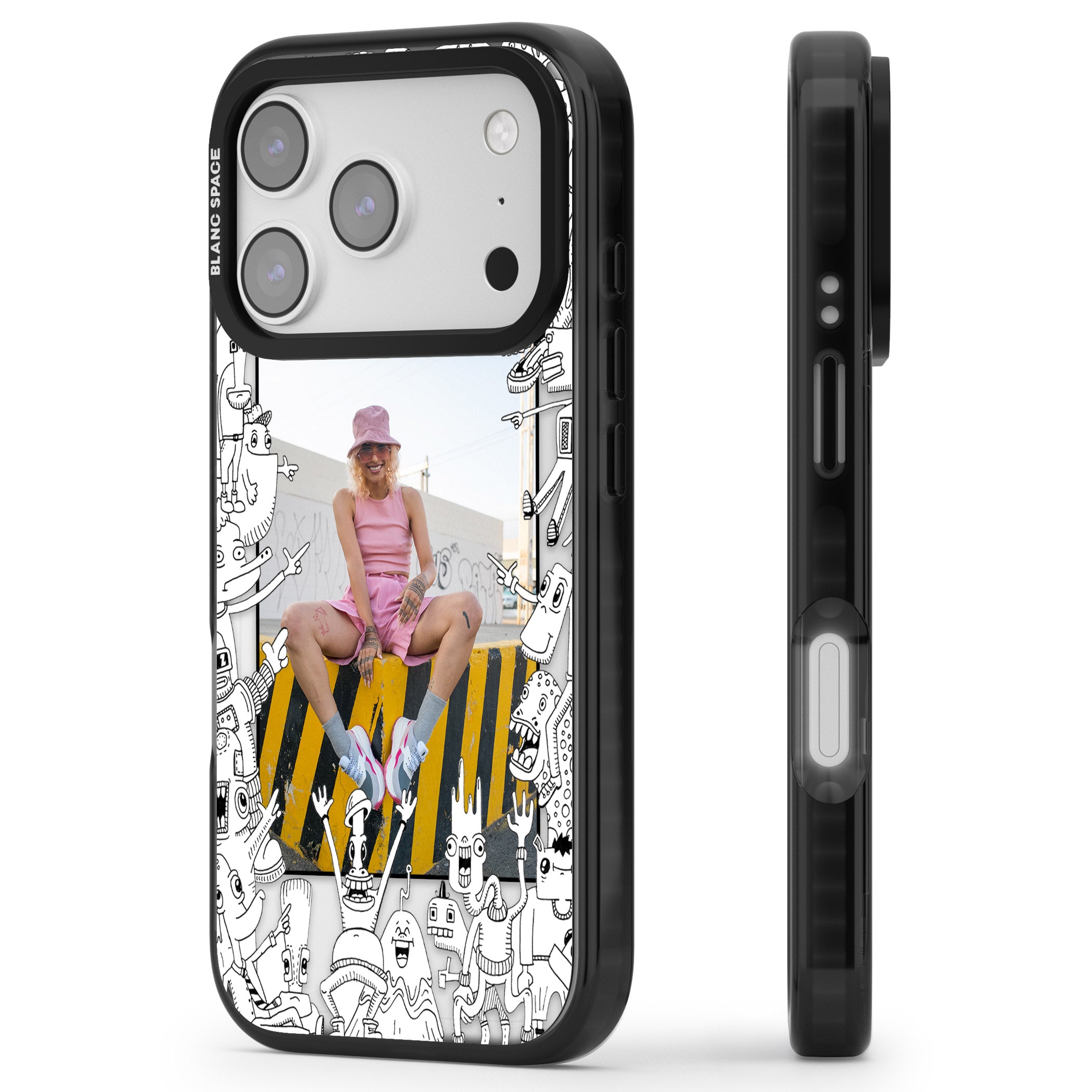 Personalised Look At This Photo Case iPhone 17 Pro Impact Black Phone Case Side Profile