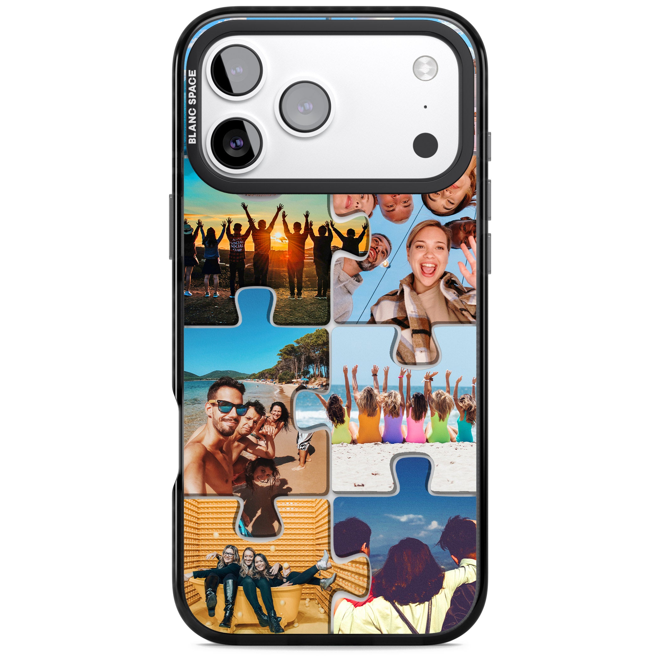 Personalised Jigsaw Photo Grid iPhone 17 Pro Impact Black Phone Case