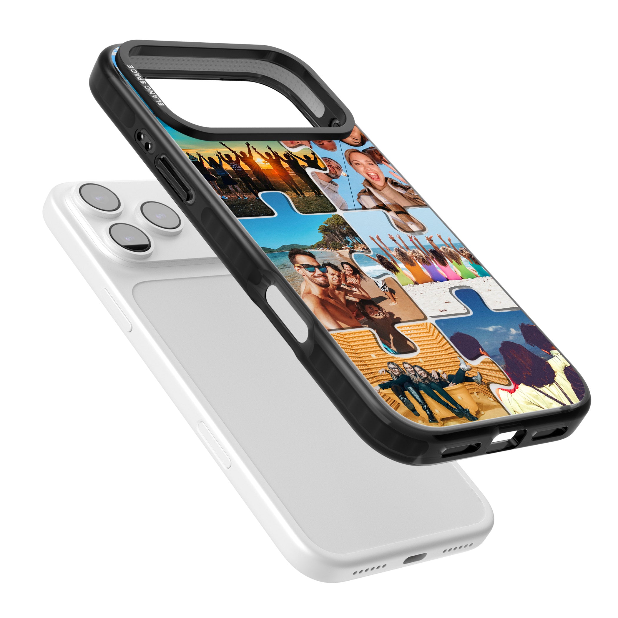 Personalised Jigsaw Photo Grid iPhone 17 Pro Impact Black Phone Case Colours