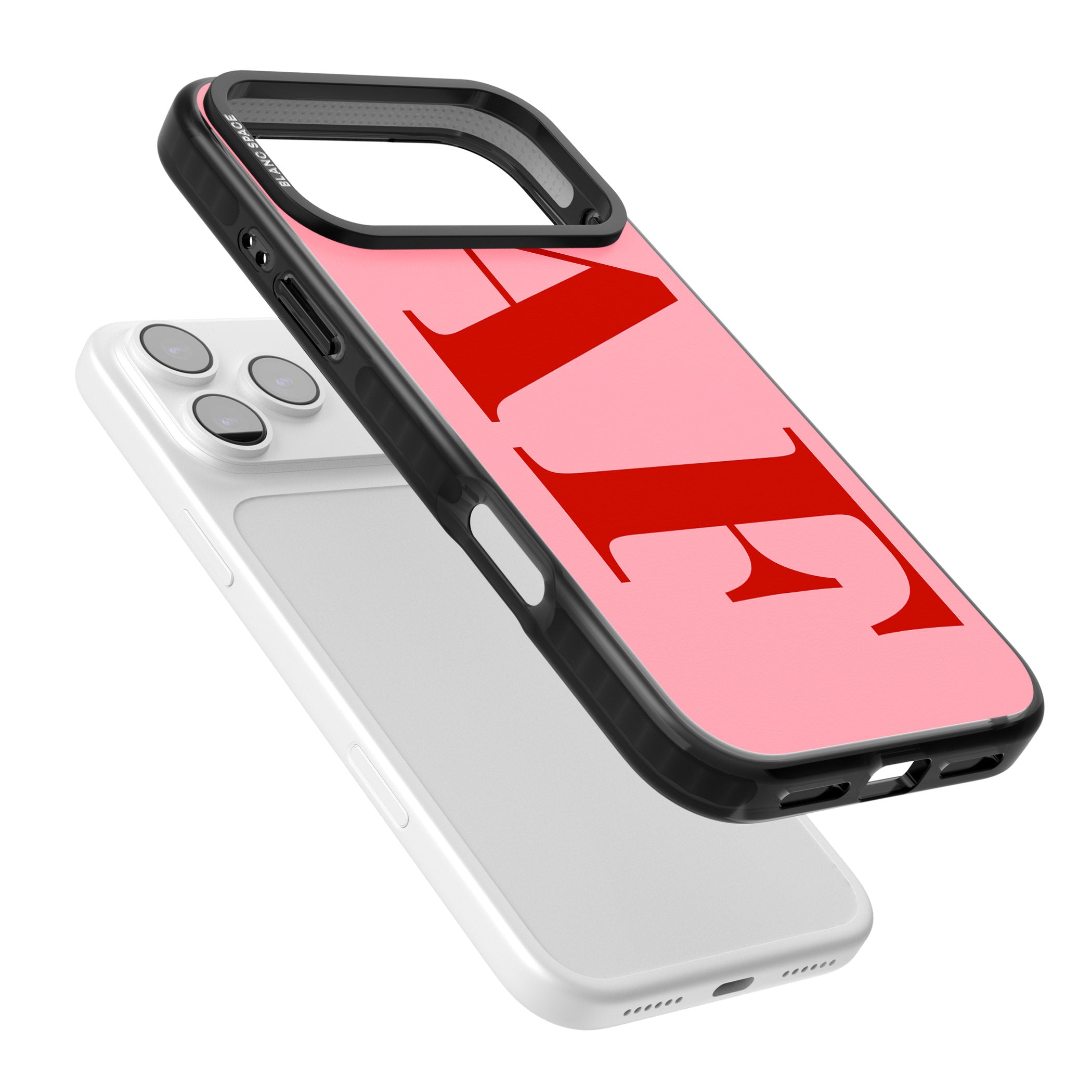 Personalised Red & Pink Letters iPhone 17 Pro Impact Black Phone Case Colours