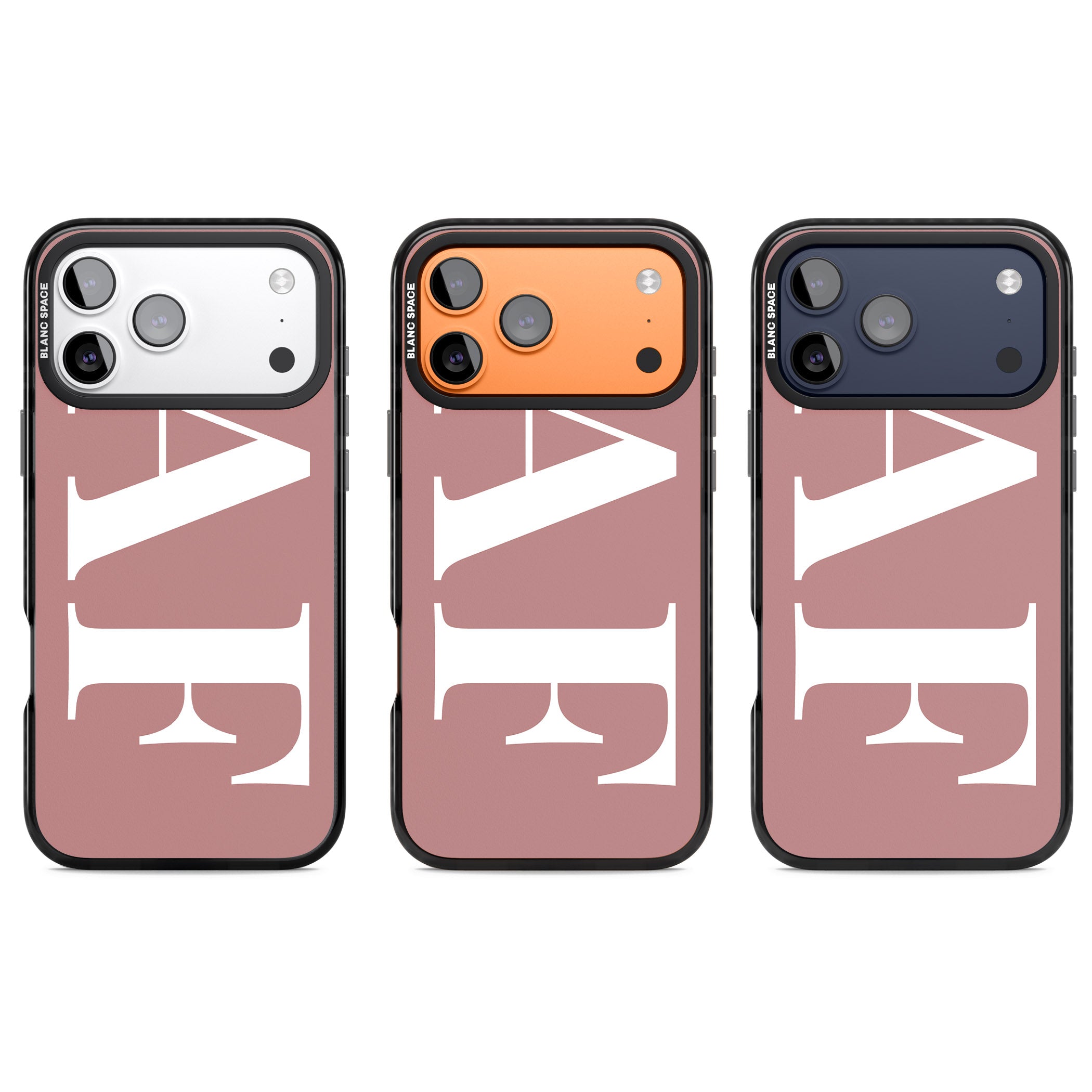 Personalised White & Rose Letters iPhone 17 Pro Impact Black Phone Case APT Impact Protection