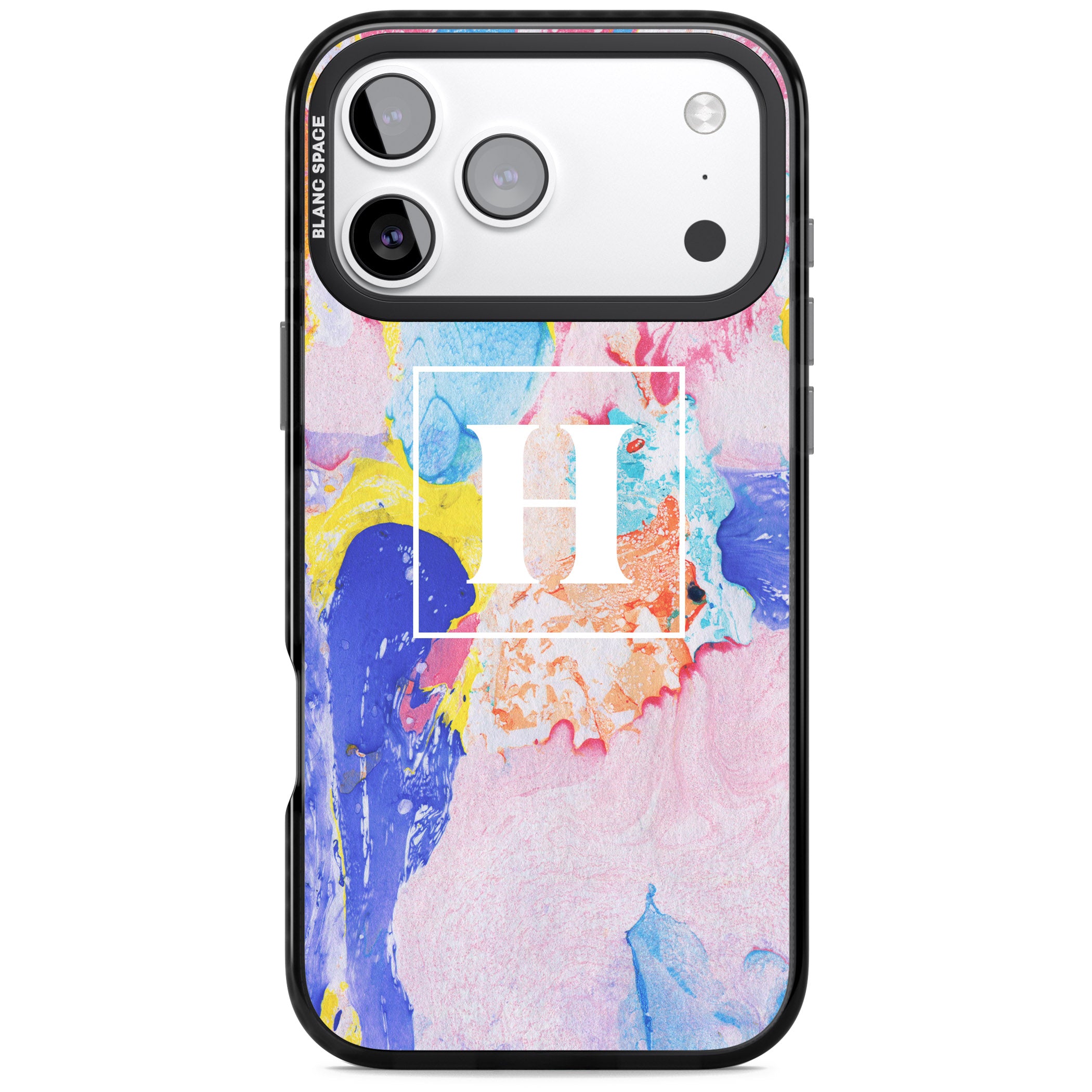 Personalised Pastel Marble Mix iPhone 17 Pro Max Impact Black Phone Case