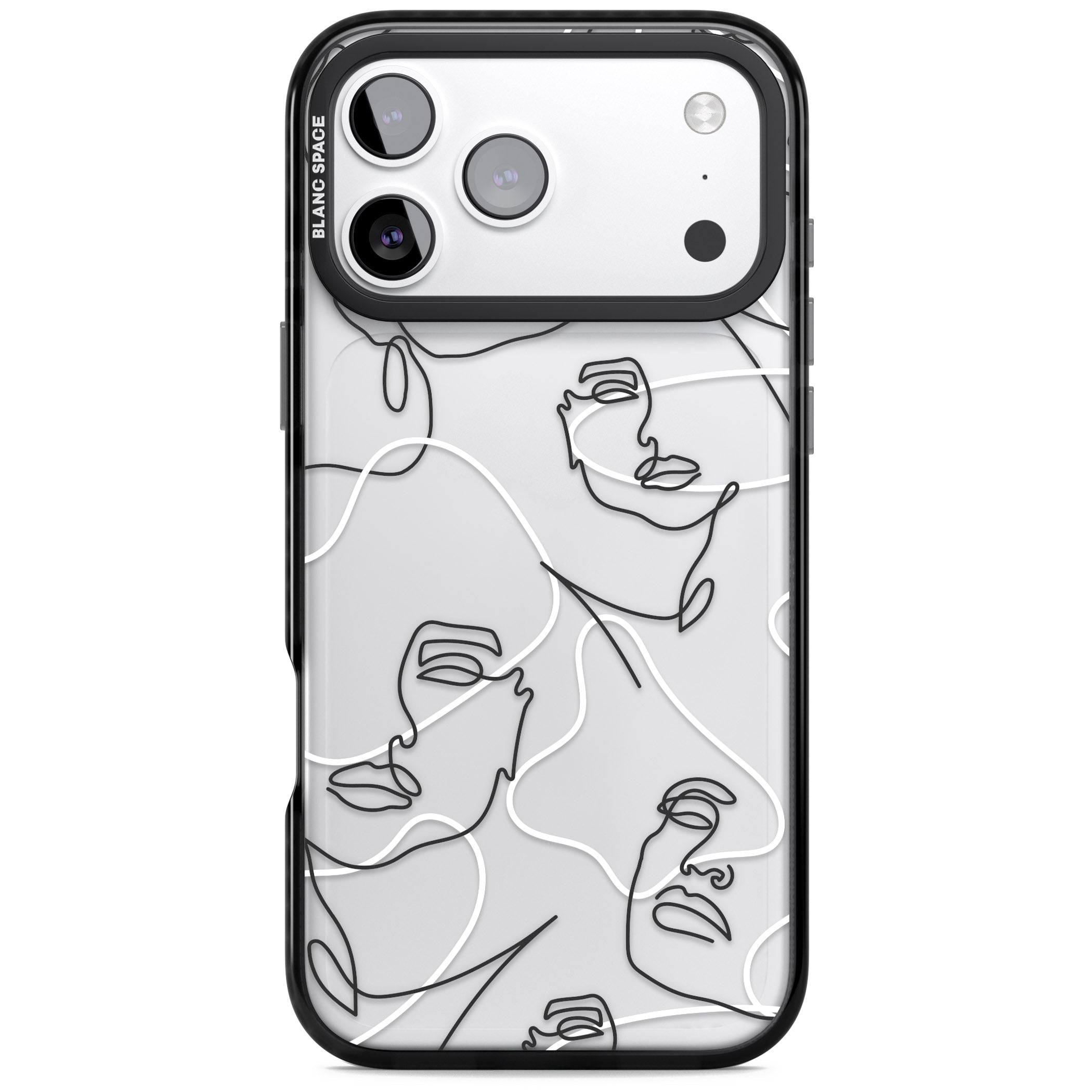 Personalised Abstract Faces iPhone 17 Pro Max Impact Black Phone Case