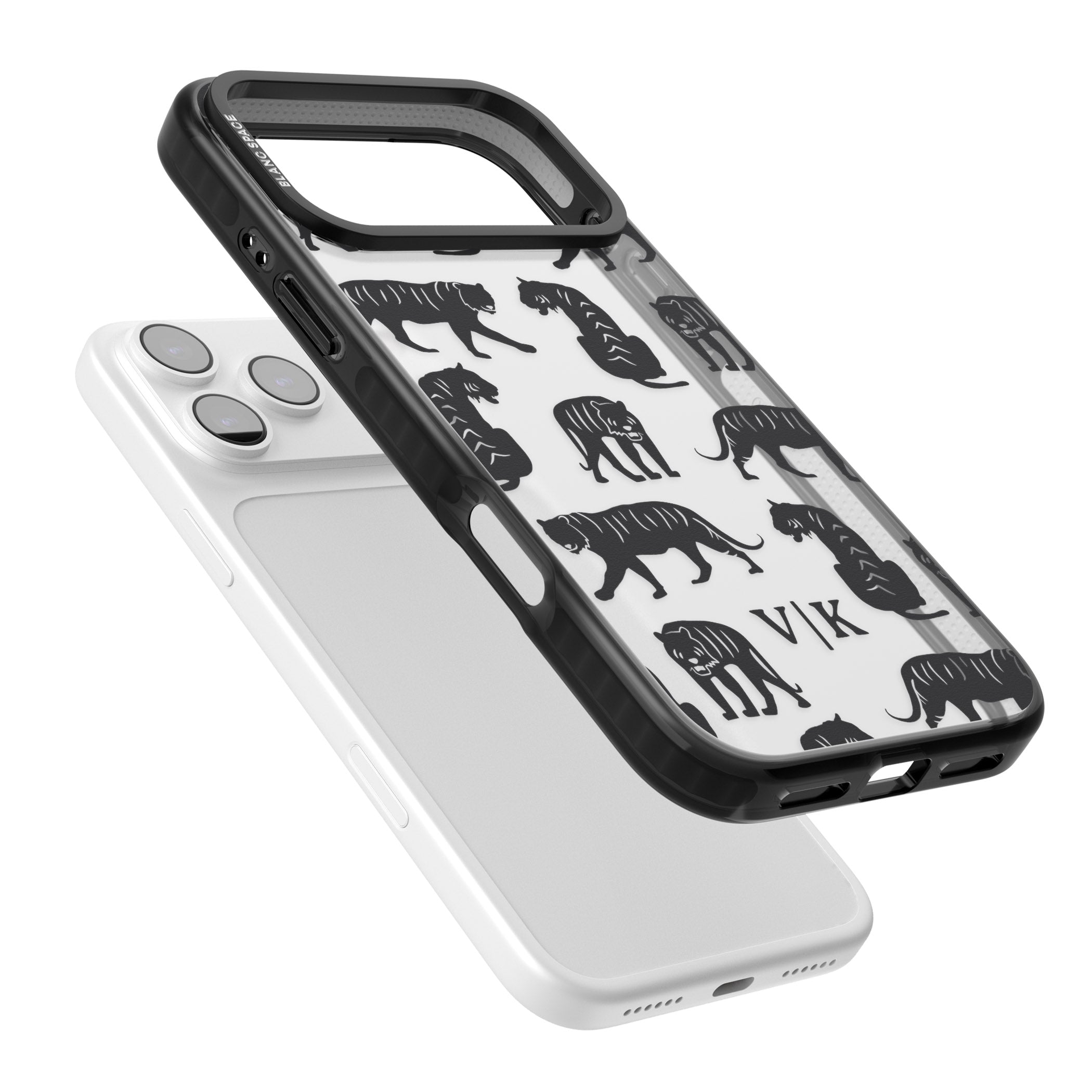 Personalised Tiger Silhouettes iPhone 17 Pro Max Impact Black Phone Case Colours