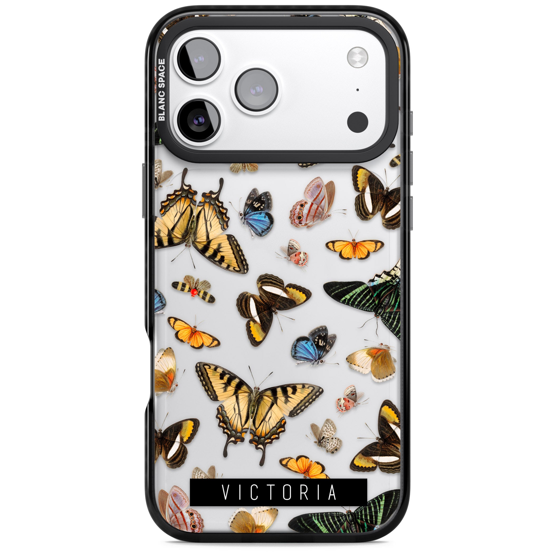 Personalised Butterfly Archive iPhone 17 Pro Impact Black Phone Case