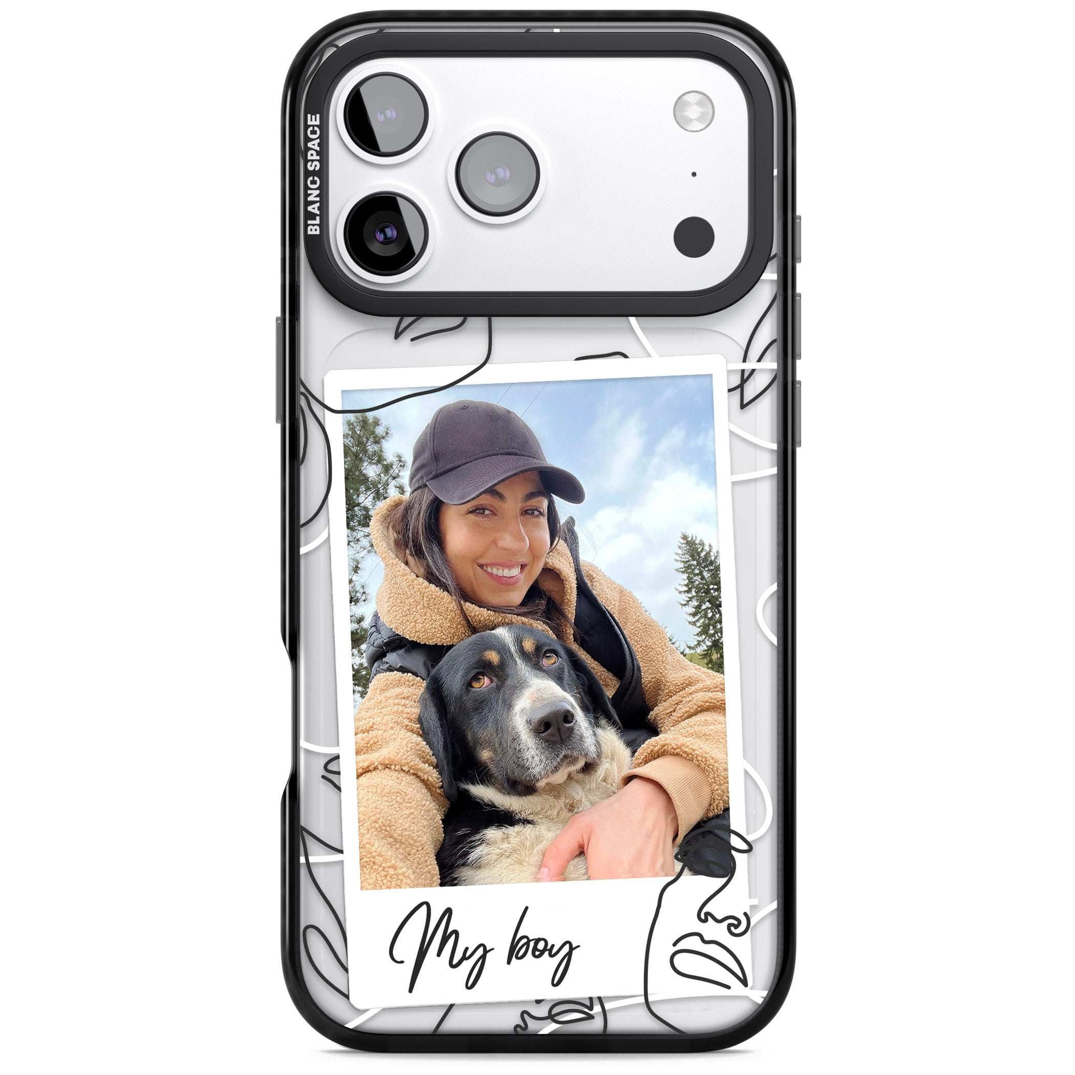 Personalised Abstract Faces Instant Photo iPhone 17 Pro Impact Black Phone Case