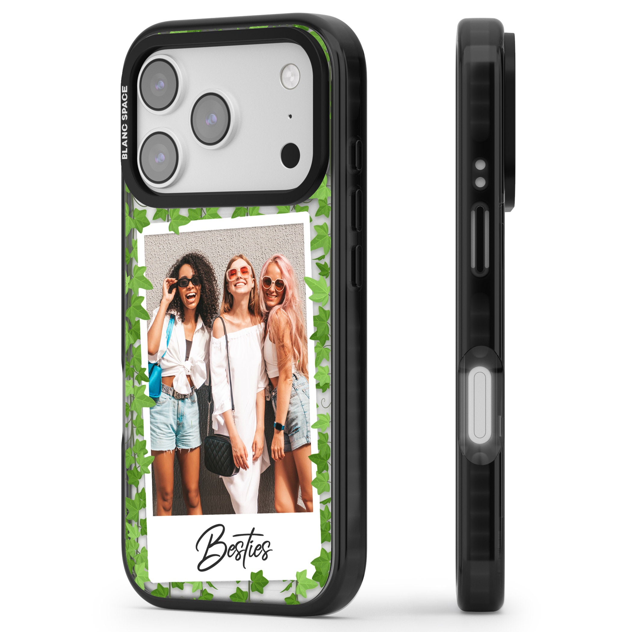 Personalised Ivy Vine Instant Photo iPhone 17 Pro Impact Black Phone Case Side Profile