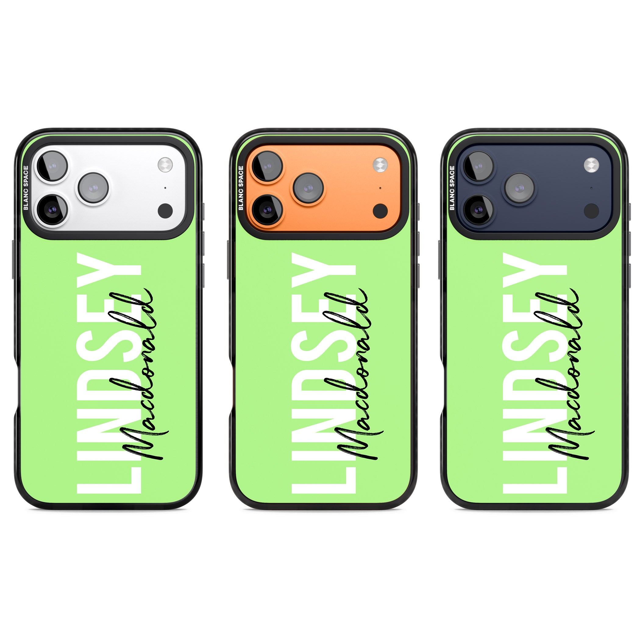 Personalised Bold Name: Lime iPhone 17 Pro Impact Black Phone Case APT Impact Protection