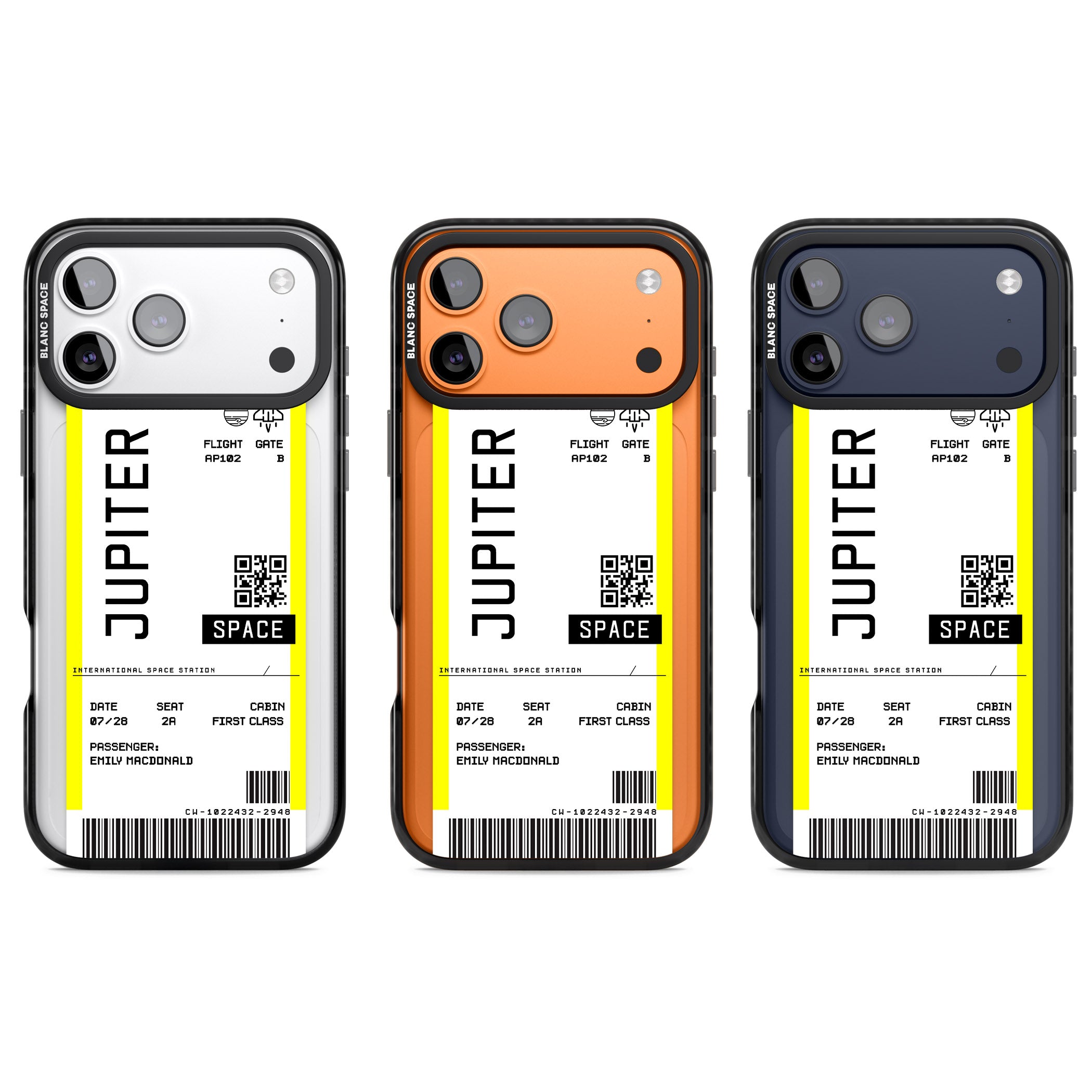 Personalised Jupiter Travel Ticket iPhone 17 Pro Impact Black Phone Case APT Impact Protection