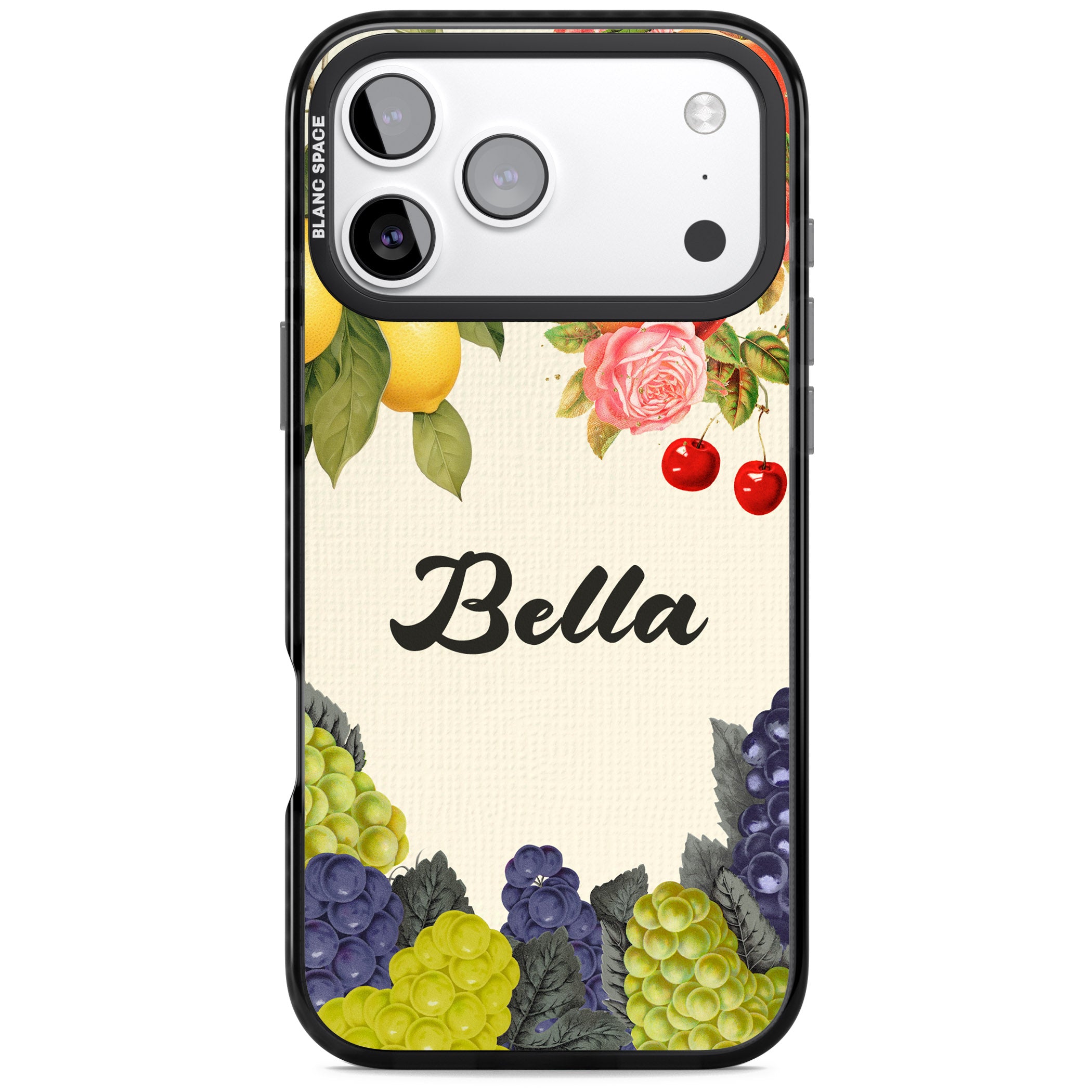Personalised Vintage Fruits iPhone 17 Pro Max Impact Black Phone Case