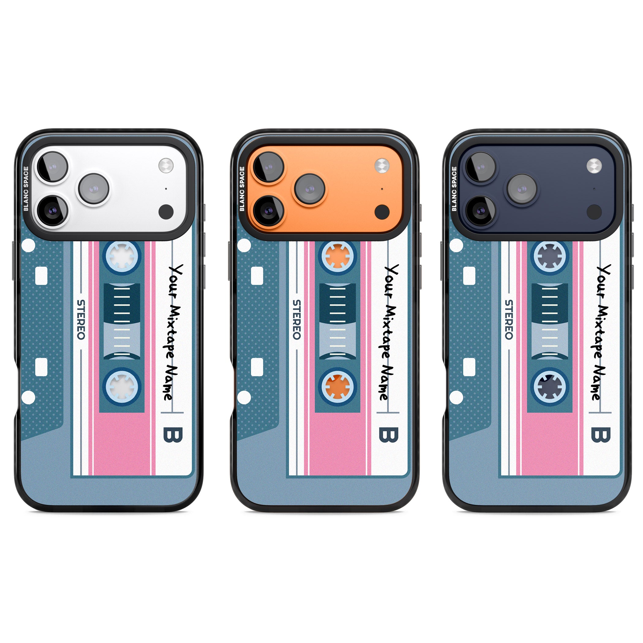 Personalised Retro Cassette Mixtape iPhone 17 Pro Impact Black Phone Case APT Impact Protection