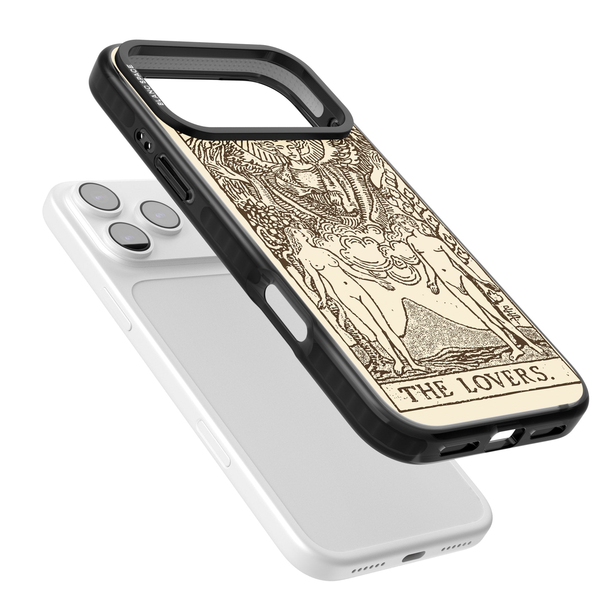 Personalised The Lovers Tarot Card (Cream) iPhone 17 Pro Impact Black Phone Case Colours