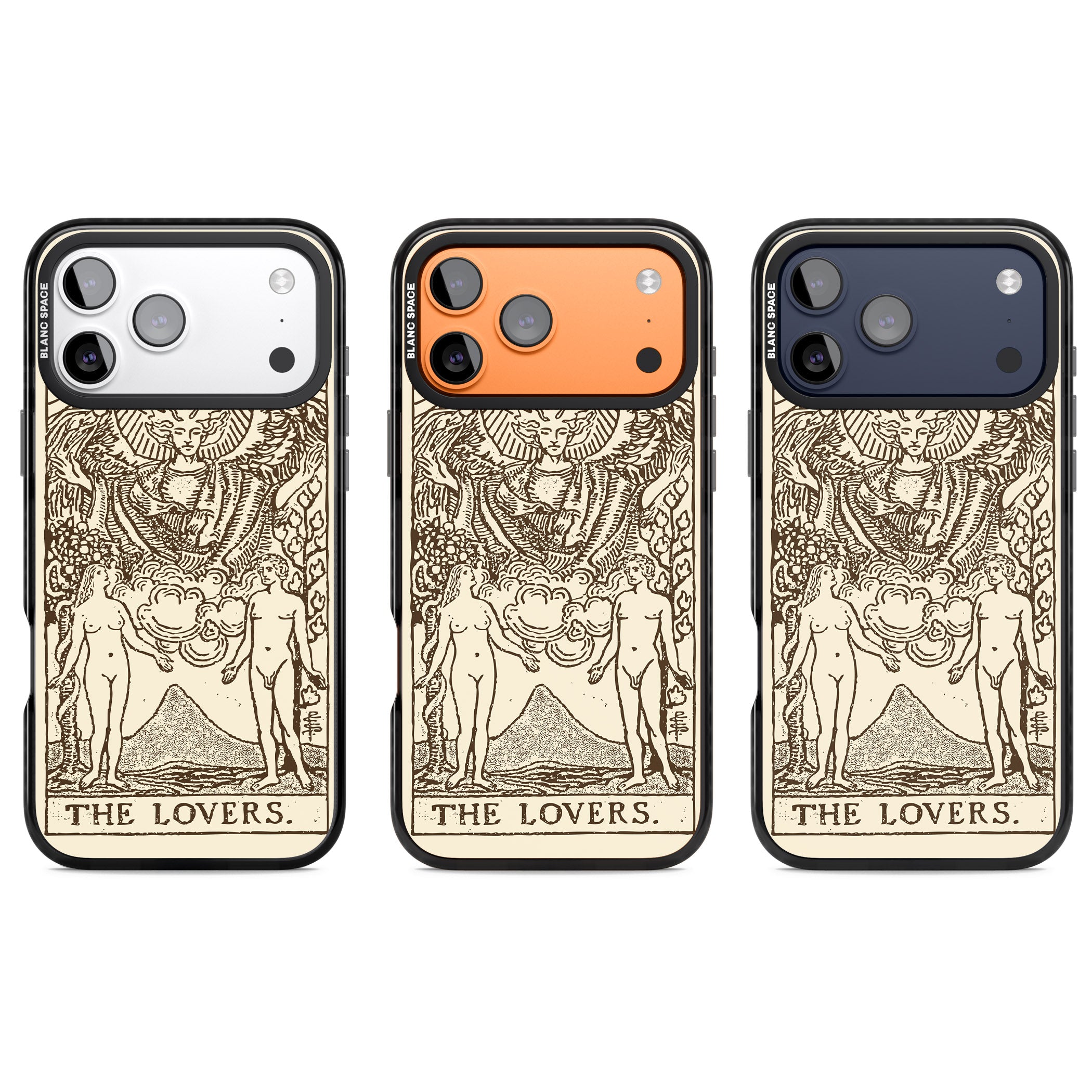 Personalised The Lovers Tarot Card (Cream) iPhone 17 Pro Impact Black Phone Case APT Impact Protection