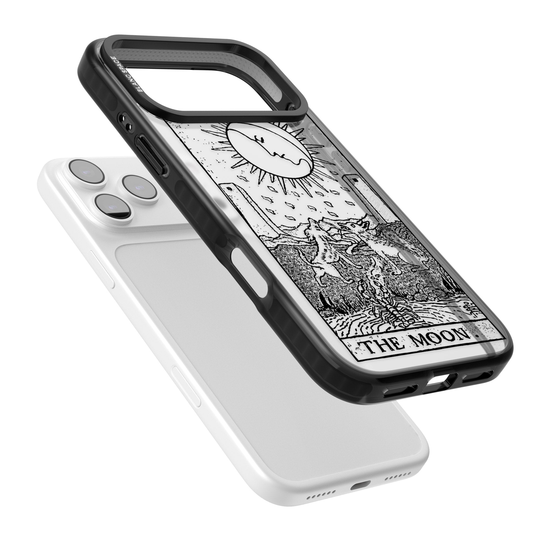 Personalised The Moon Tarot Card (Clear) iPhone 17 Pro Impact Black Phone Case Colours