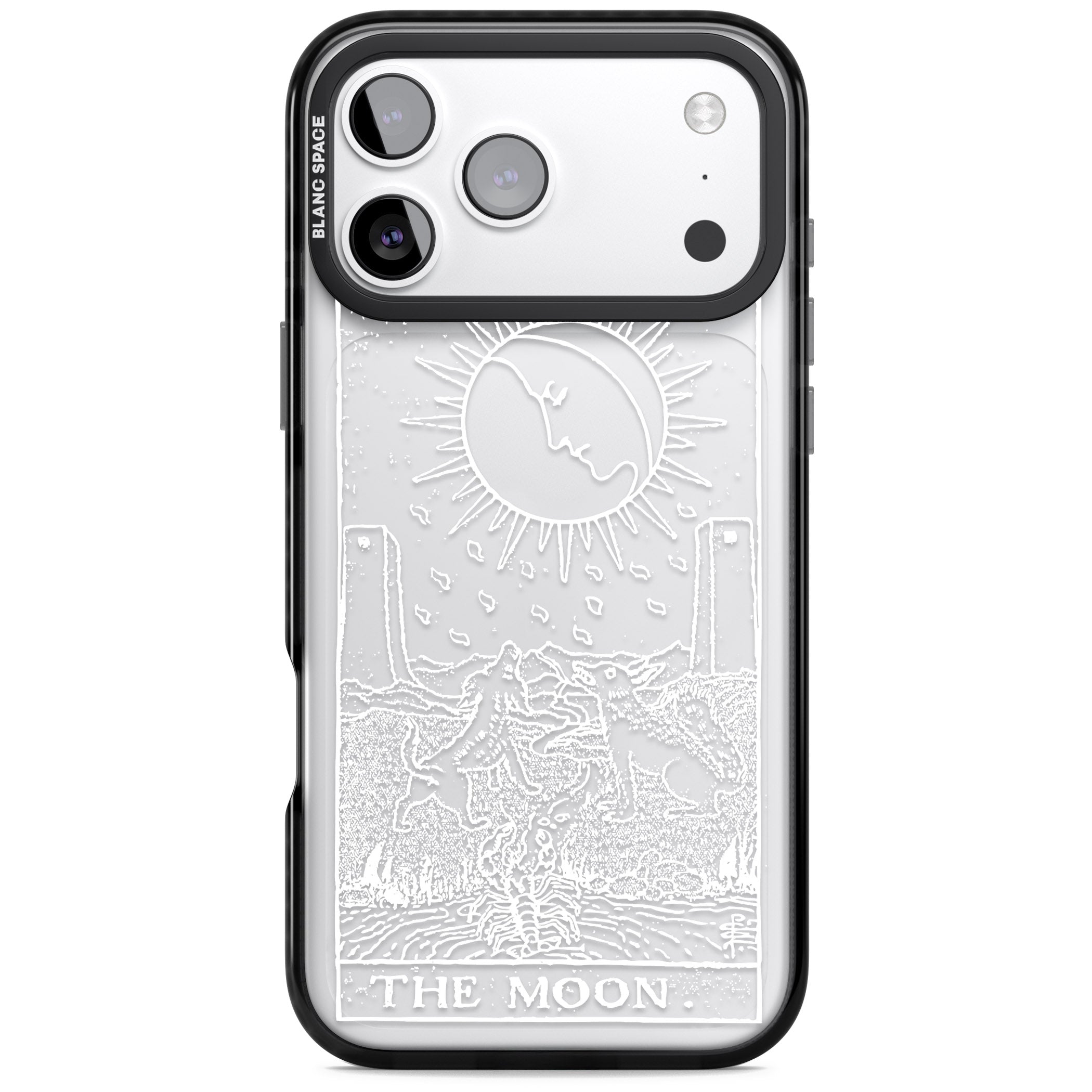 Personalised The Moon Tarot Card (White) iPhone 17 Pro Max Impact Black Phone Case