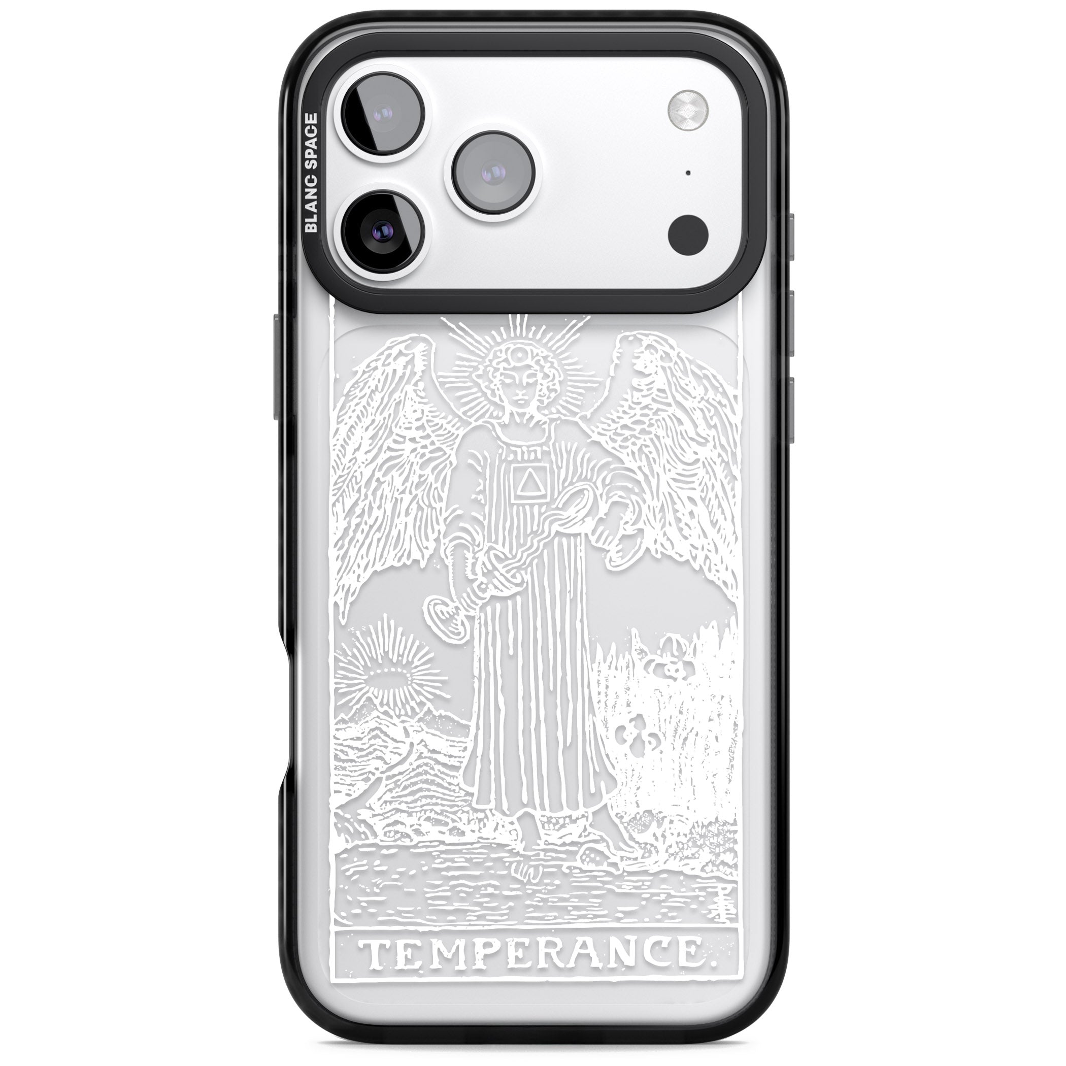 Personalised Temperance Tarot Card (White) iPhone 17 Pro Max Impact Black Phone Case