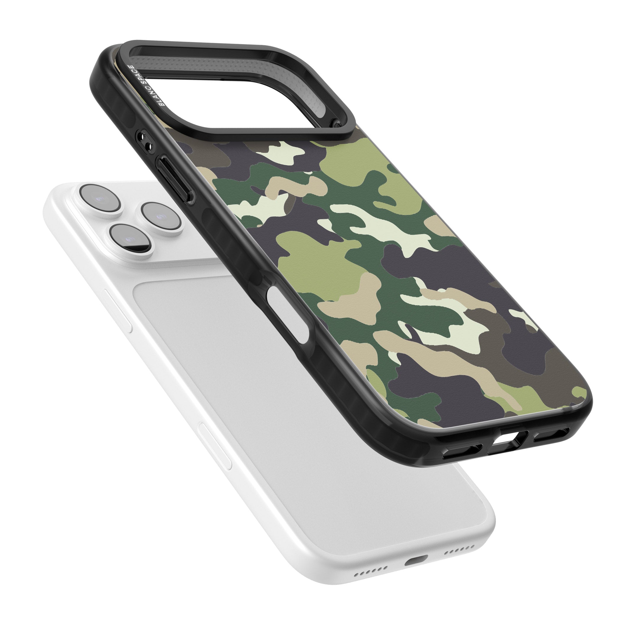 Green Camo iPhone 17 Pro Impact Black Phone Case Colours