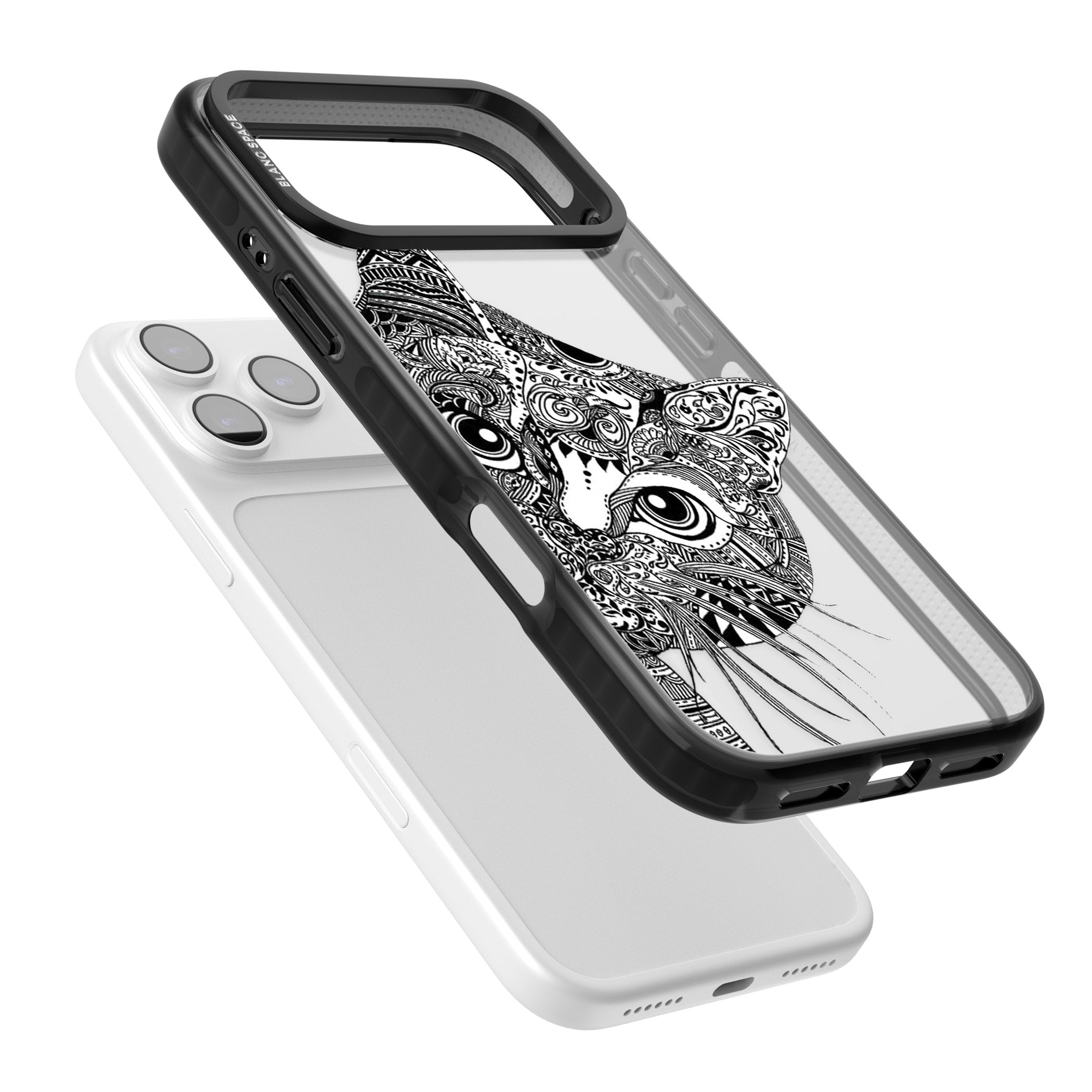 Henna Cat iPhone 17 Pro Max Impact Black Phone Case Colours