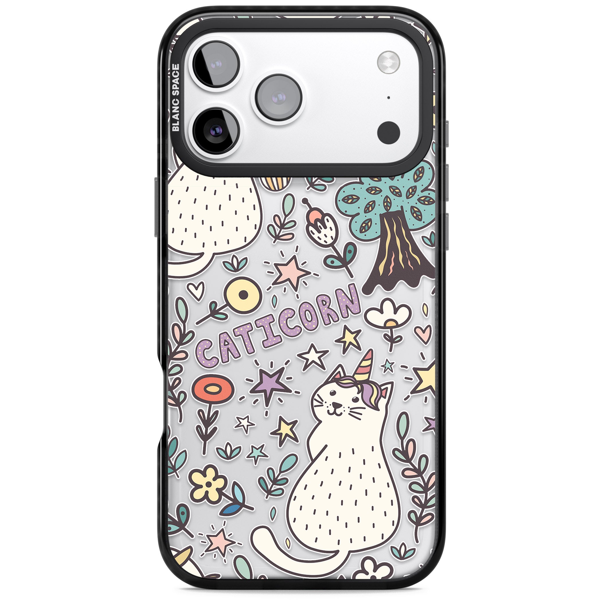 Caticorn Pattern iPhone 17 Pro Max Impact Black Phone Case