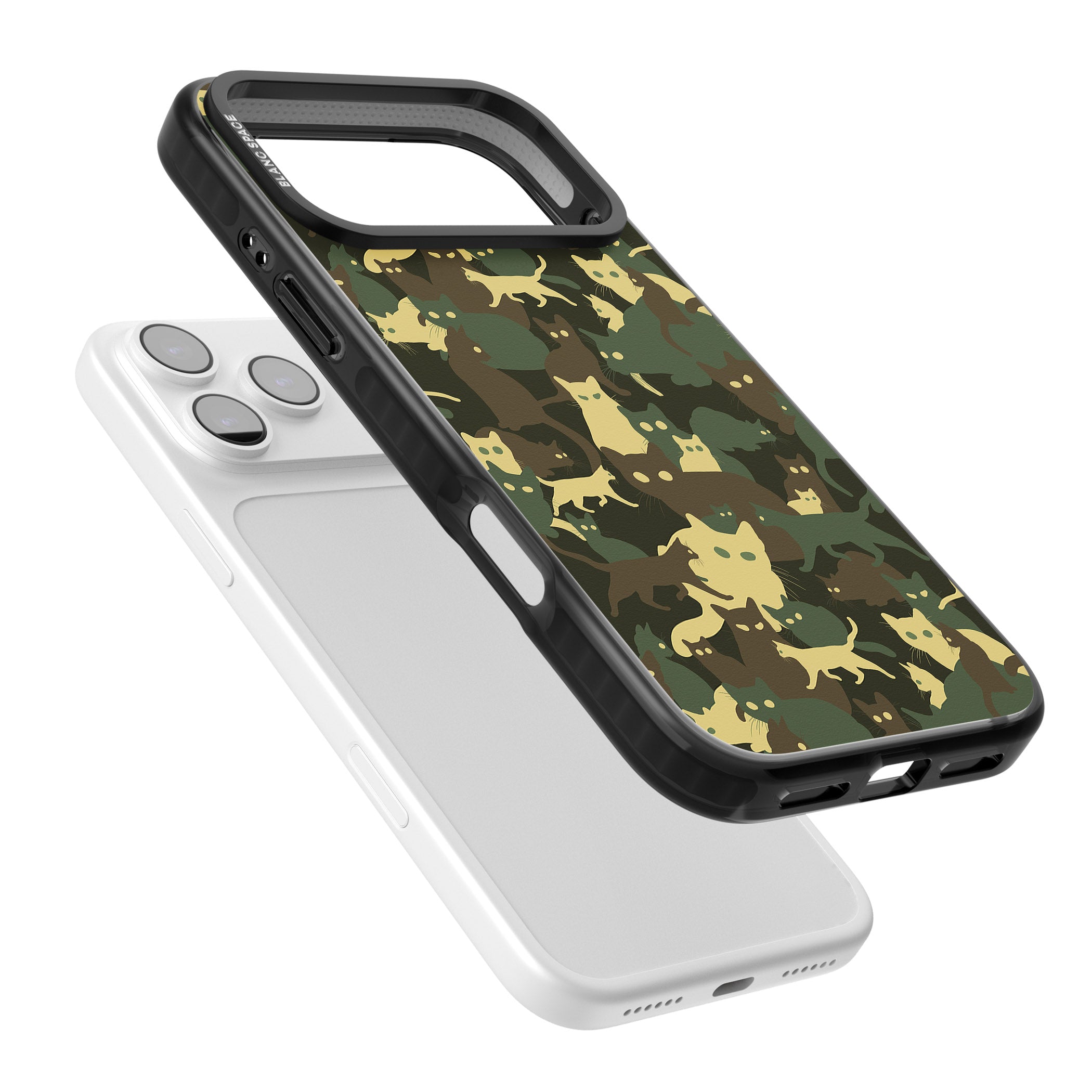 Forest Cat Camo iPhone 17 Pro Impact Black Phone Case Colours