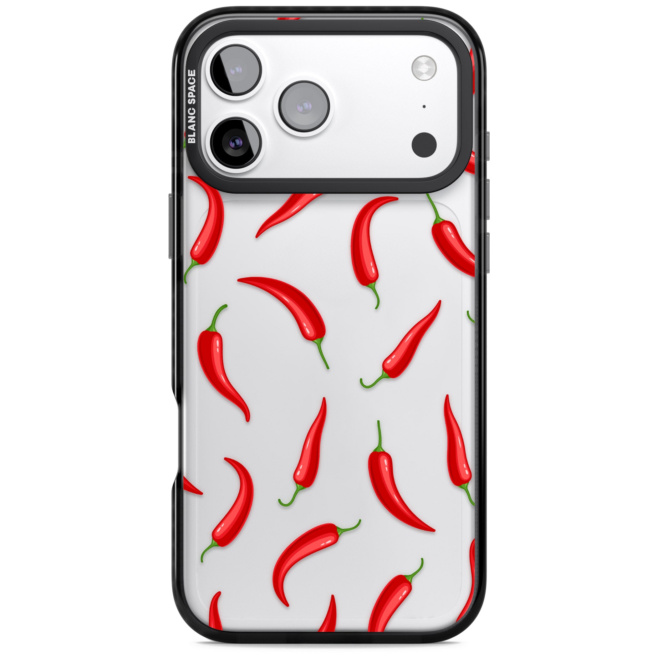 Chilli Pattern iPhone 17 Pro Max Impact Black Phone Case