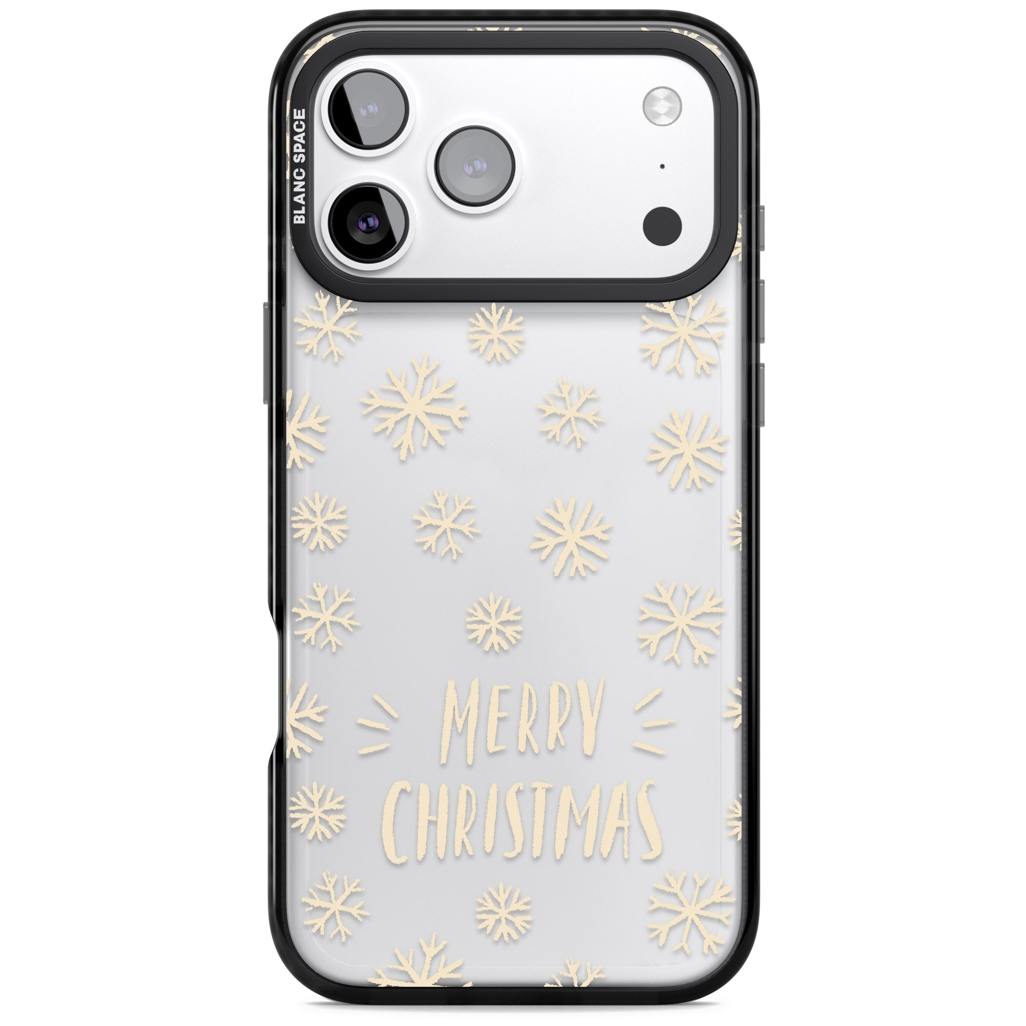 Christmas Snowflake Pattern iPhone 17 Pro Max Impact Black Phone Case