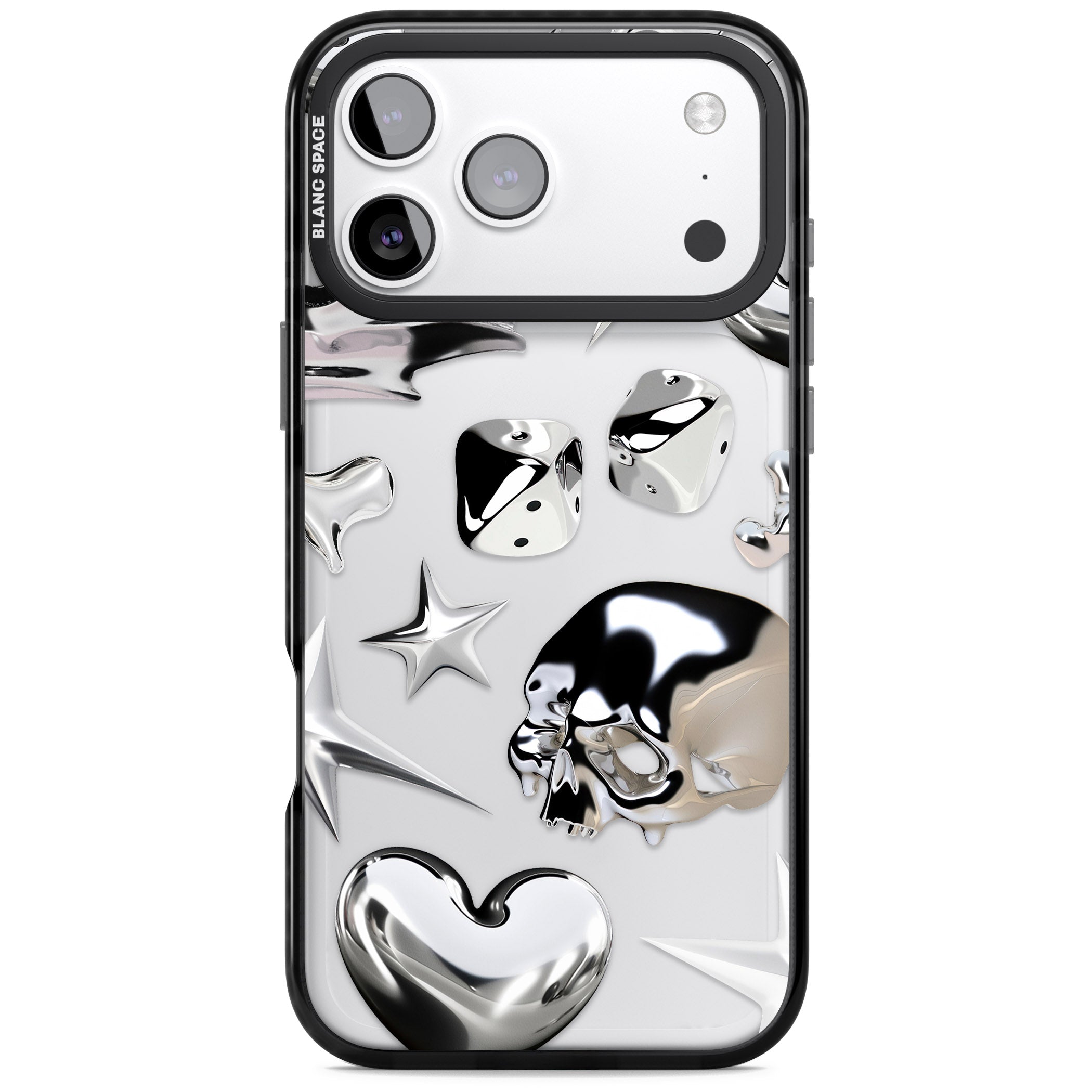 Chromed iPhone 17 Pro Impact Black Phone Case