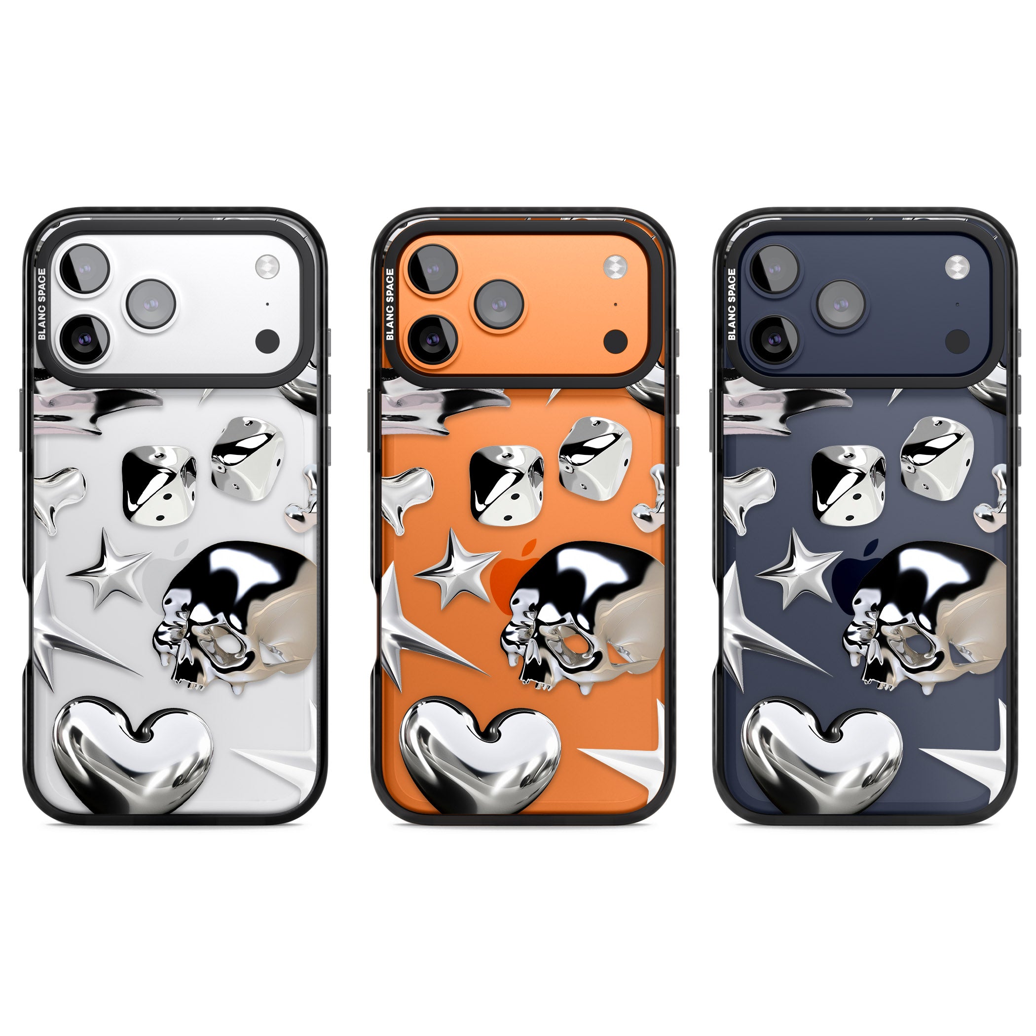 Chromed iPhone 17 Pro Impact Black Phone Case APT Impact Protection