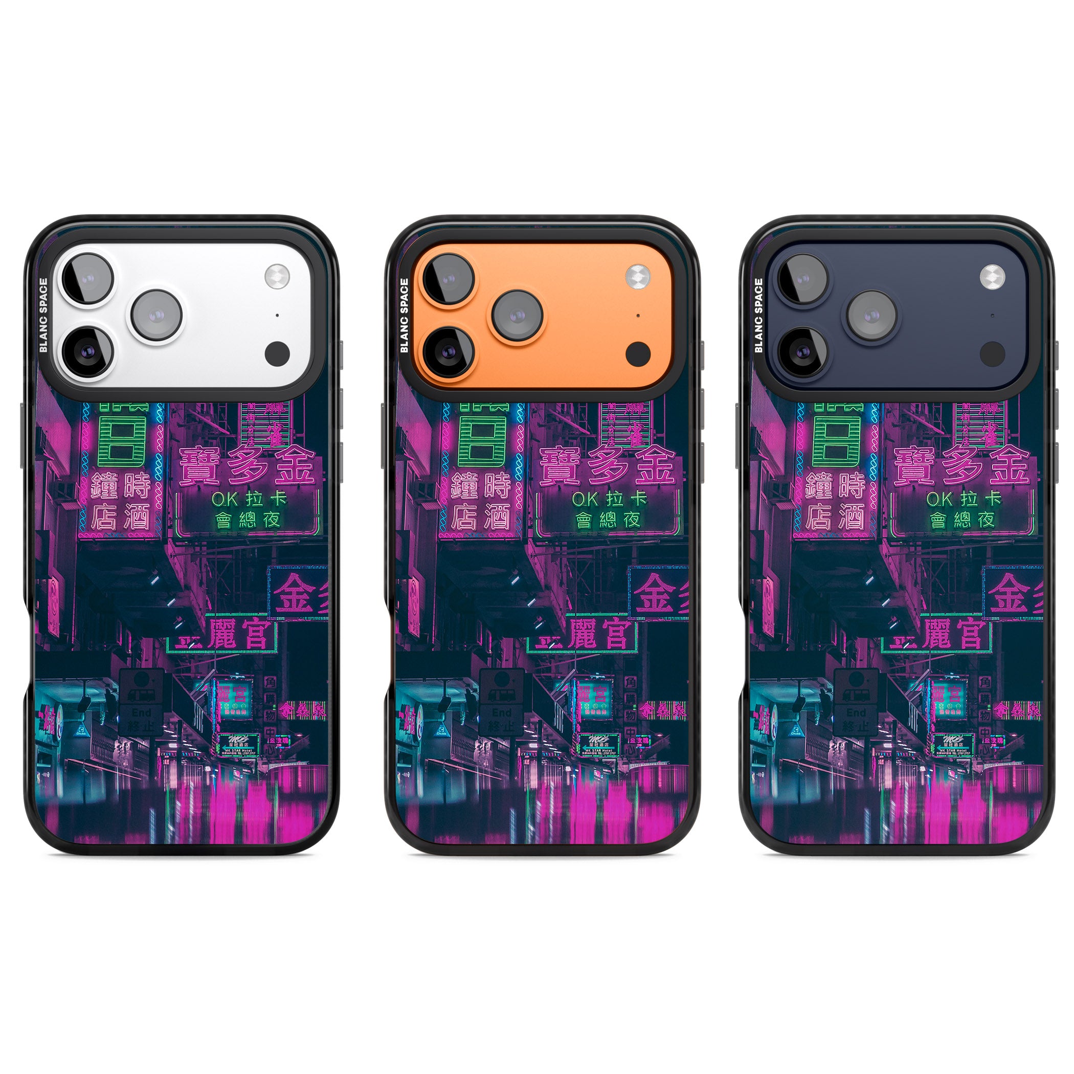 Neon Night Strip iPhone 17 Pro Impact Black Phone Case APT Impact Protection
