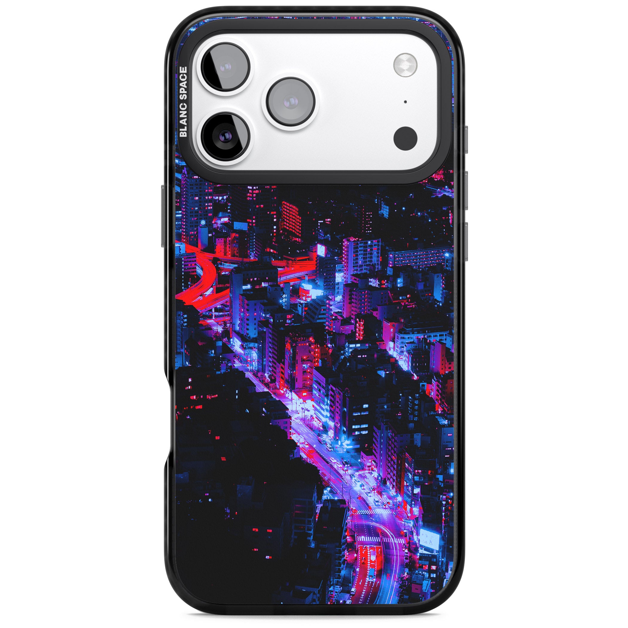 Neon Cityscape iPhone 17 Pro Impact Black Phone Case