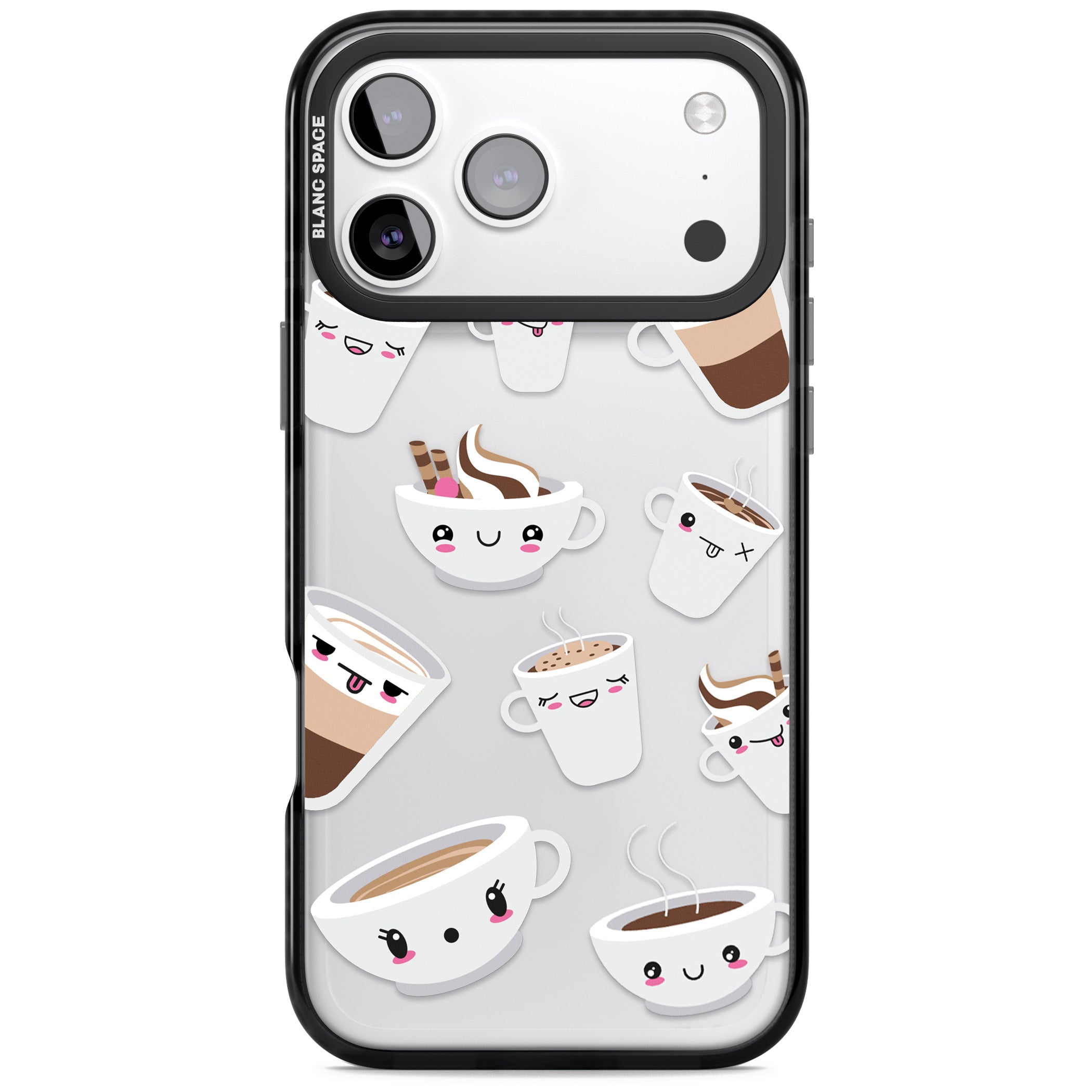 Coffee Faces iPhone 17 Pro Max Impact Black Phone Case