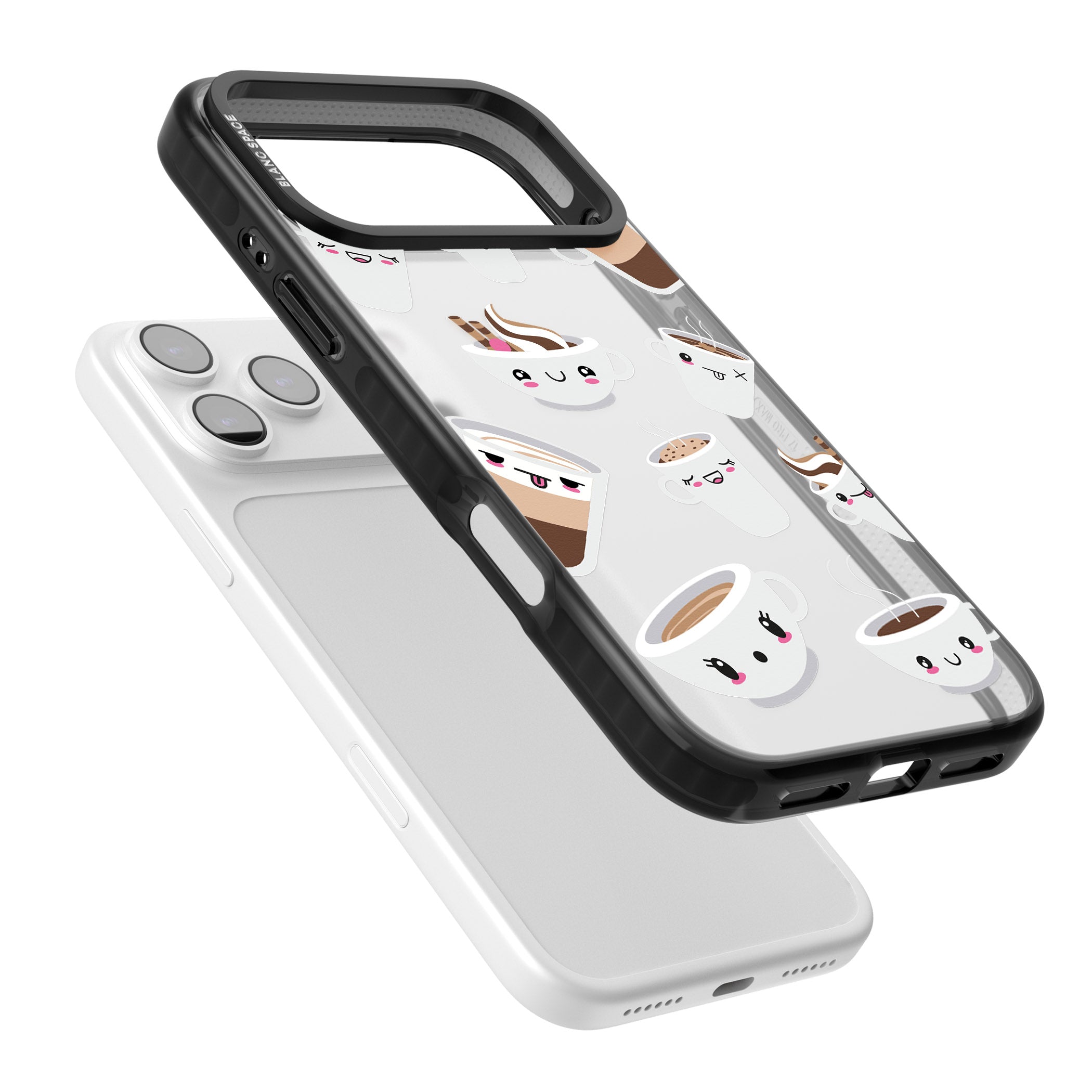 Coffee Faces iPhone 17 Pro Impact Black Phone Case Colours