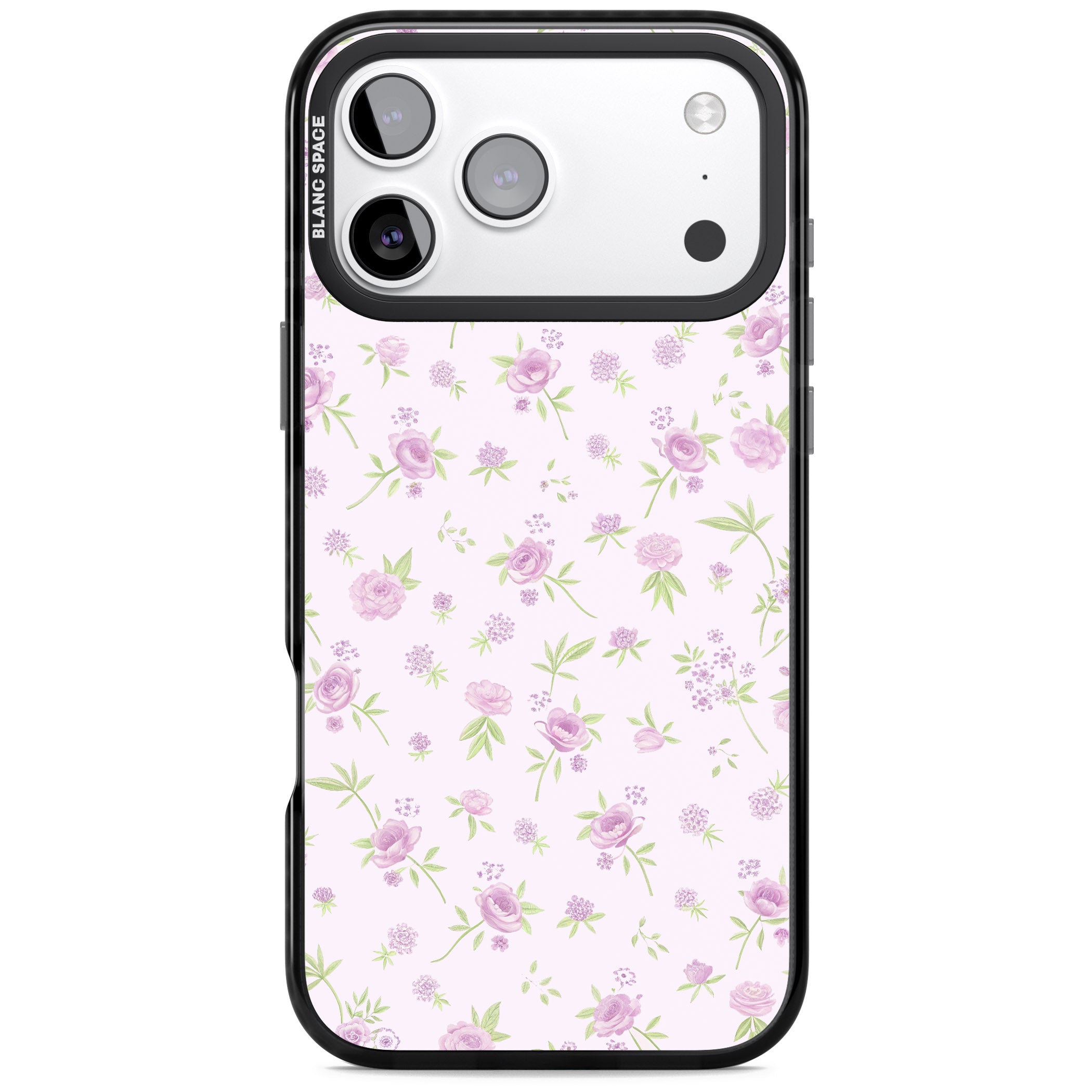 Pink Peonies iPhone 17 Pro Impact Black Phone Case