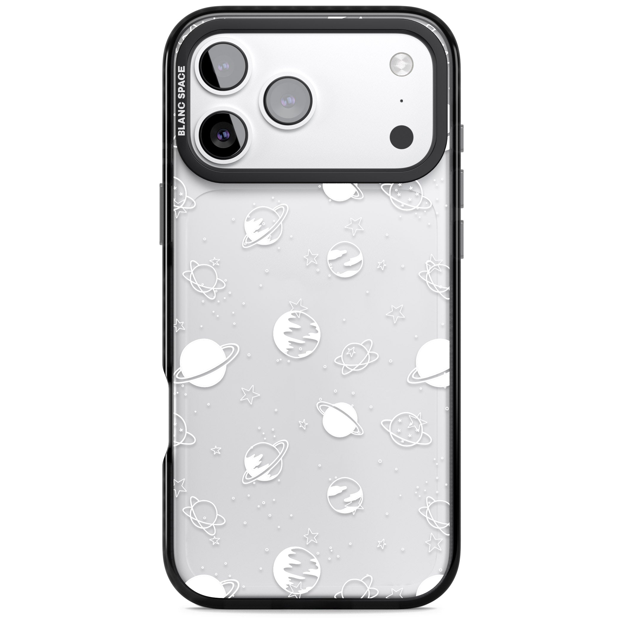 Cosmic Black Planet iPhone 17 Pro Max Impact Black Phone Case