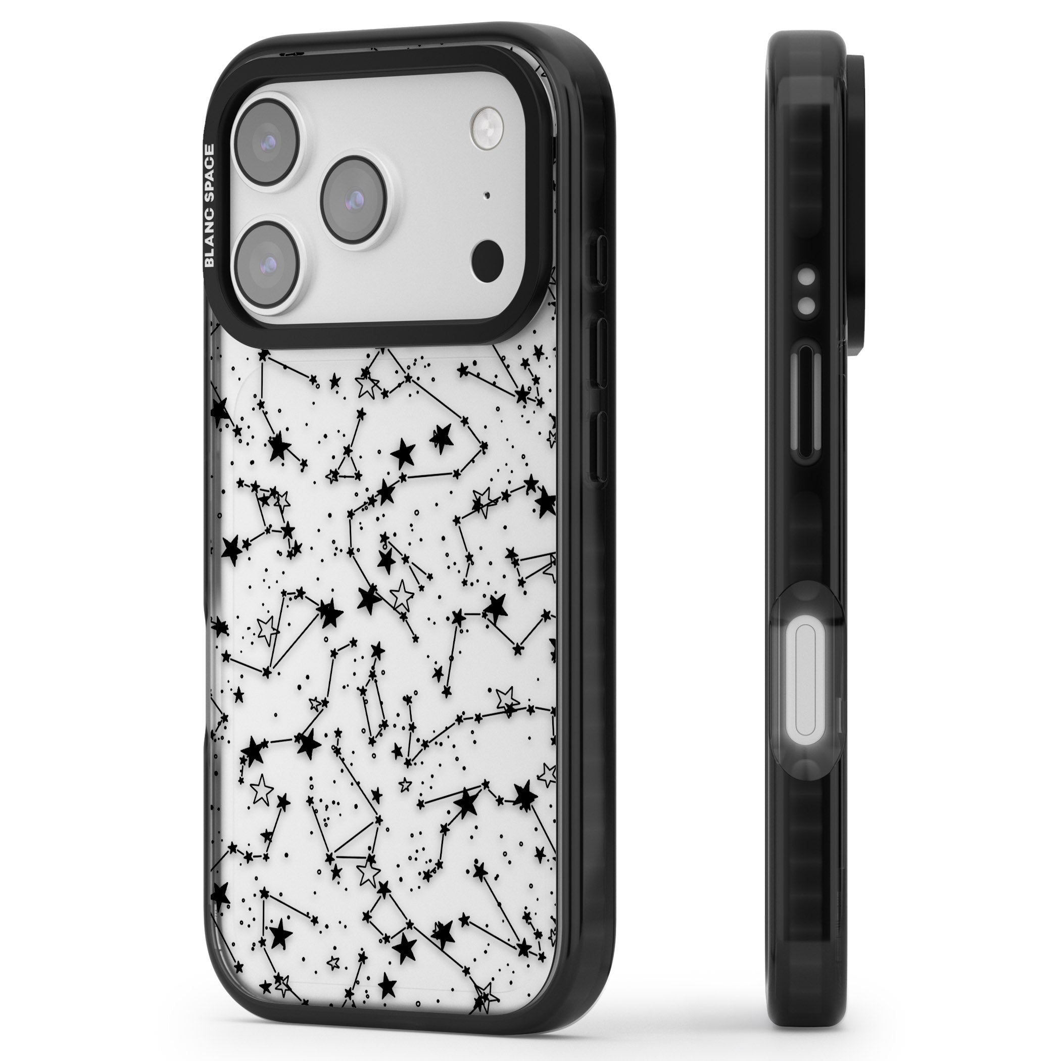 Midnight Constellations iPhone 17 Pro Max Impact Black Phone Case Side Profile