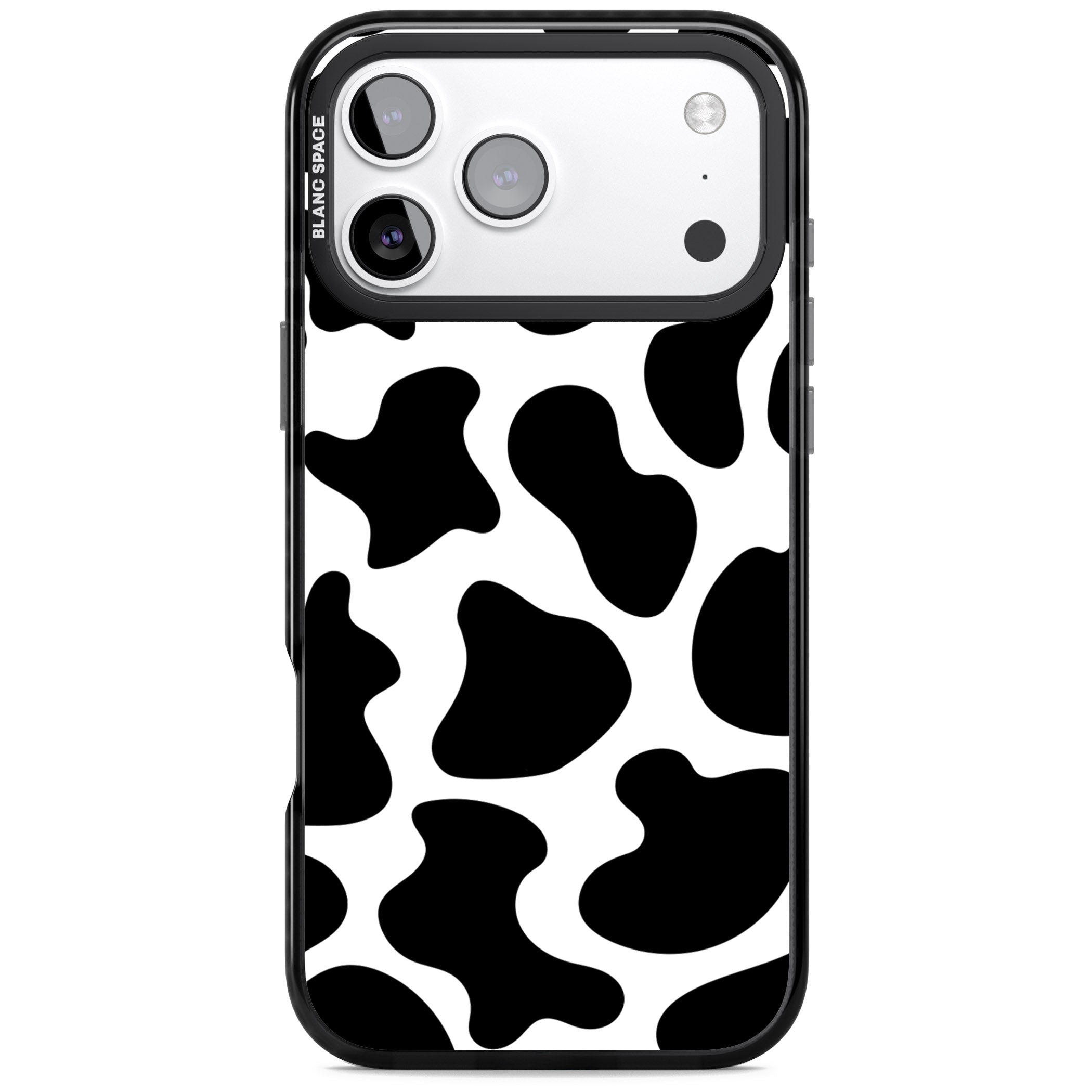 Cow Print iPhone 17 Pro Max Impact Black Phone Case
