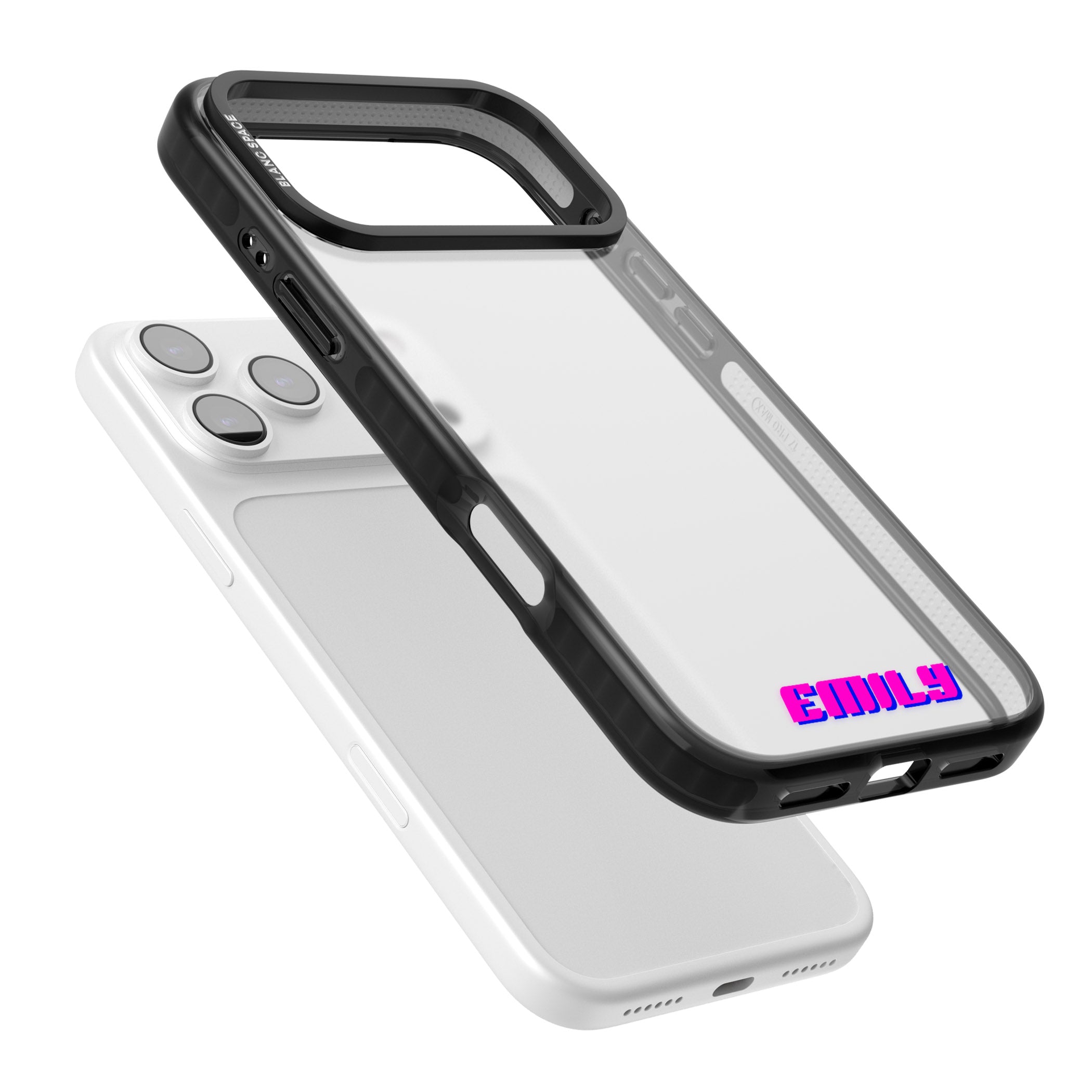 Personalised Cool Bottom Name iPhone 17 Pro Max Impact Black Phone Case Colours
