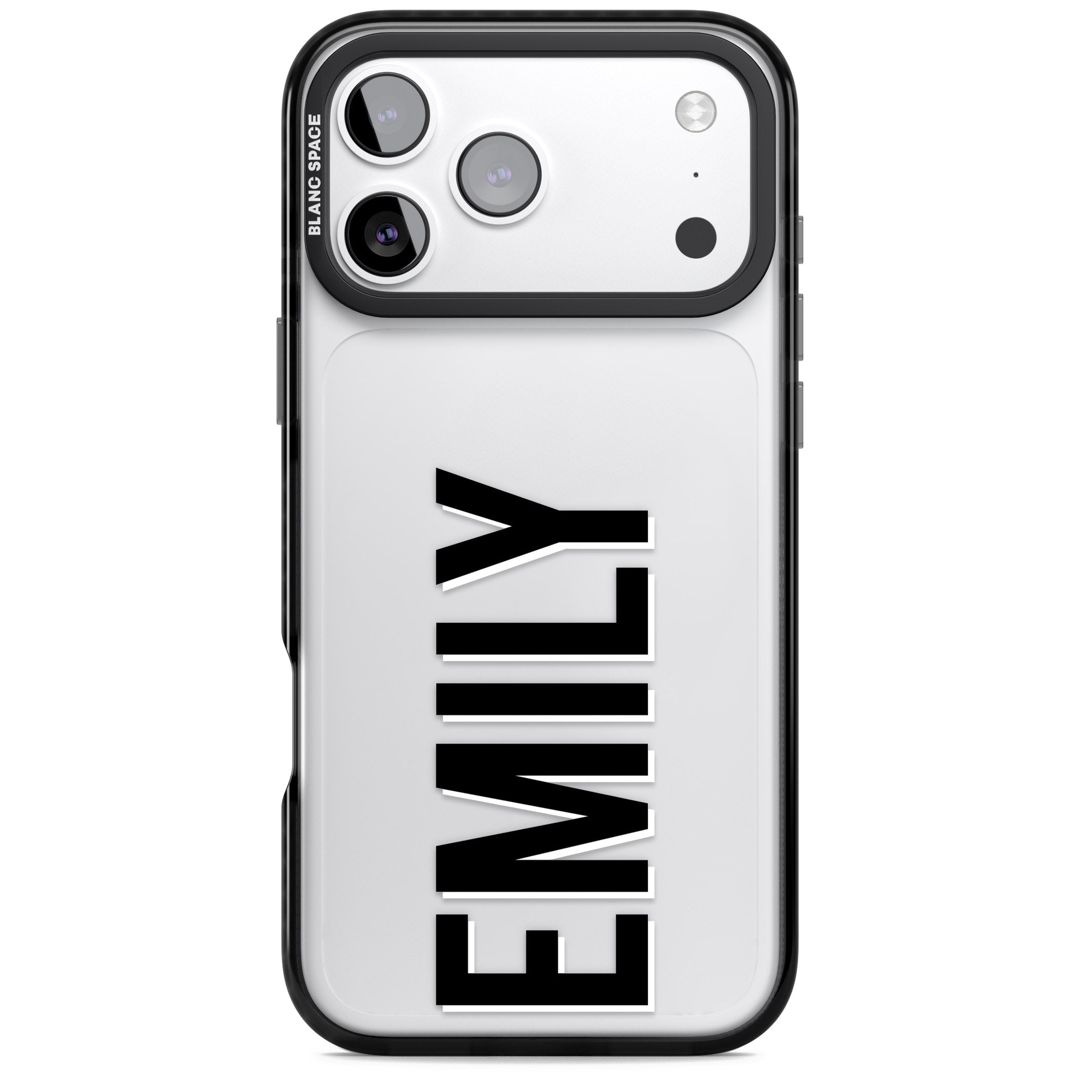 Personalised Vertical Name iPhone 17 Pro Impact Black Phone Case