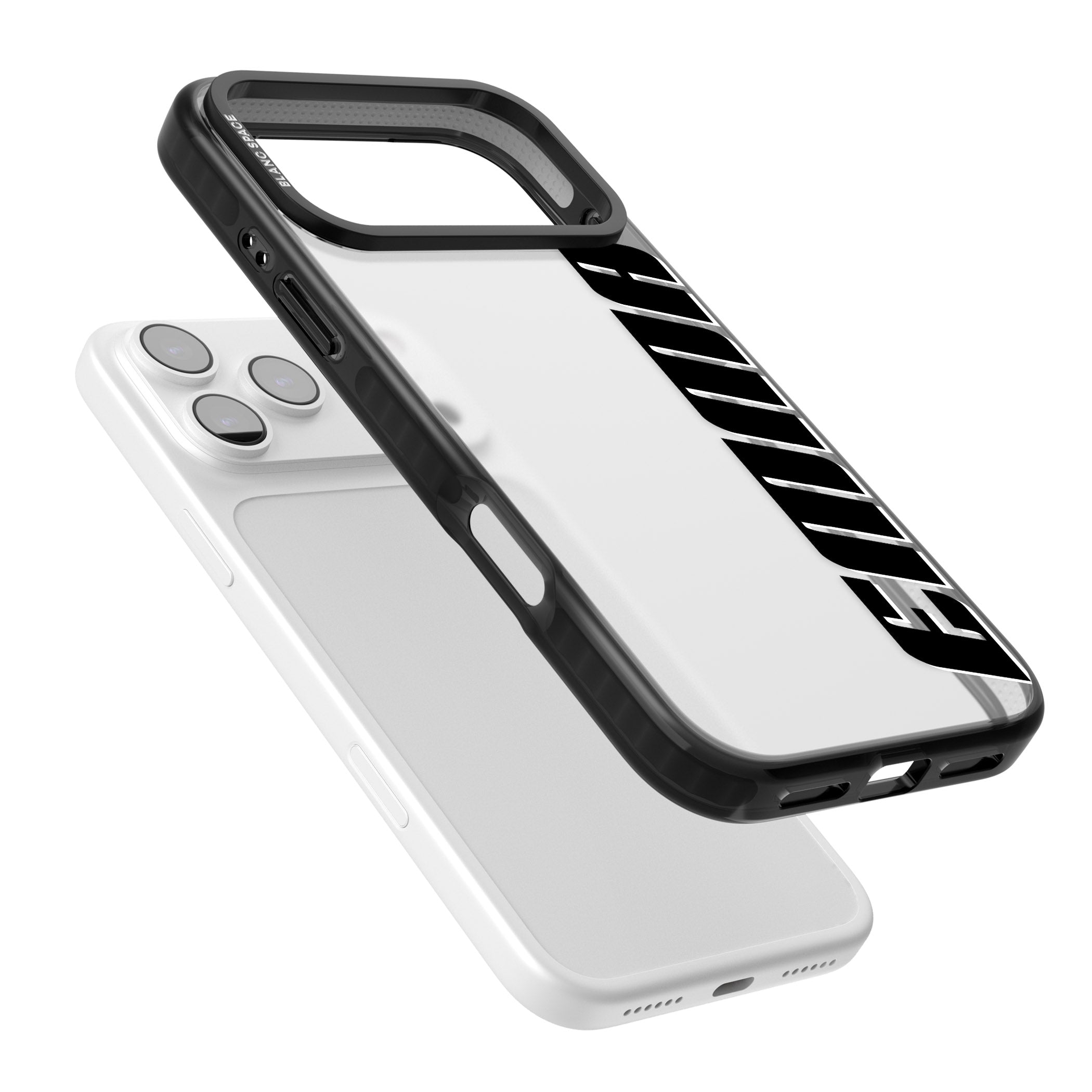 Personalised Vertical Bold Name iPhone 17 Pro Impact Black Phone Case Colours